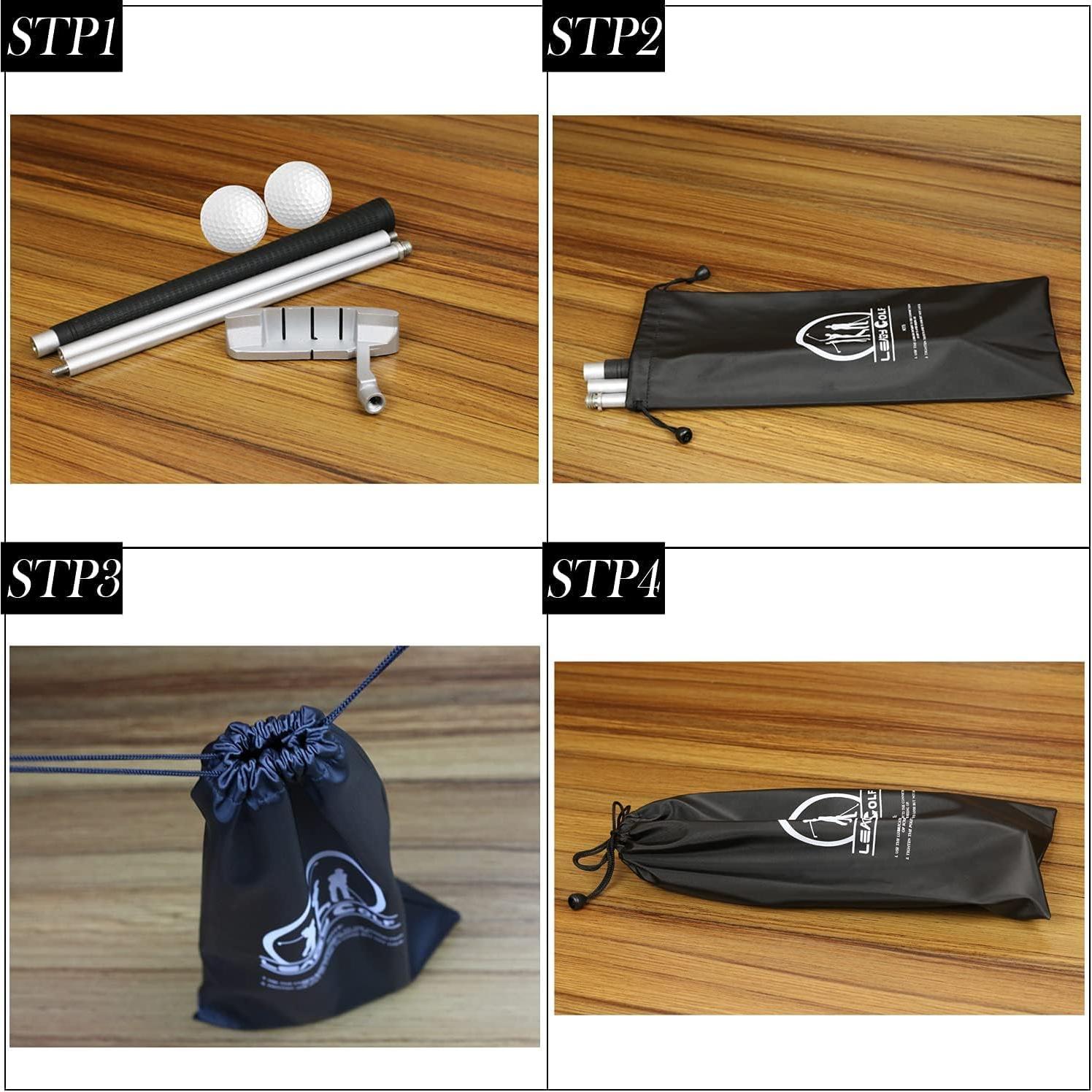 Putter de Golf LEAGY Portátil 4 Secciones con 2 Pelotas