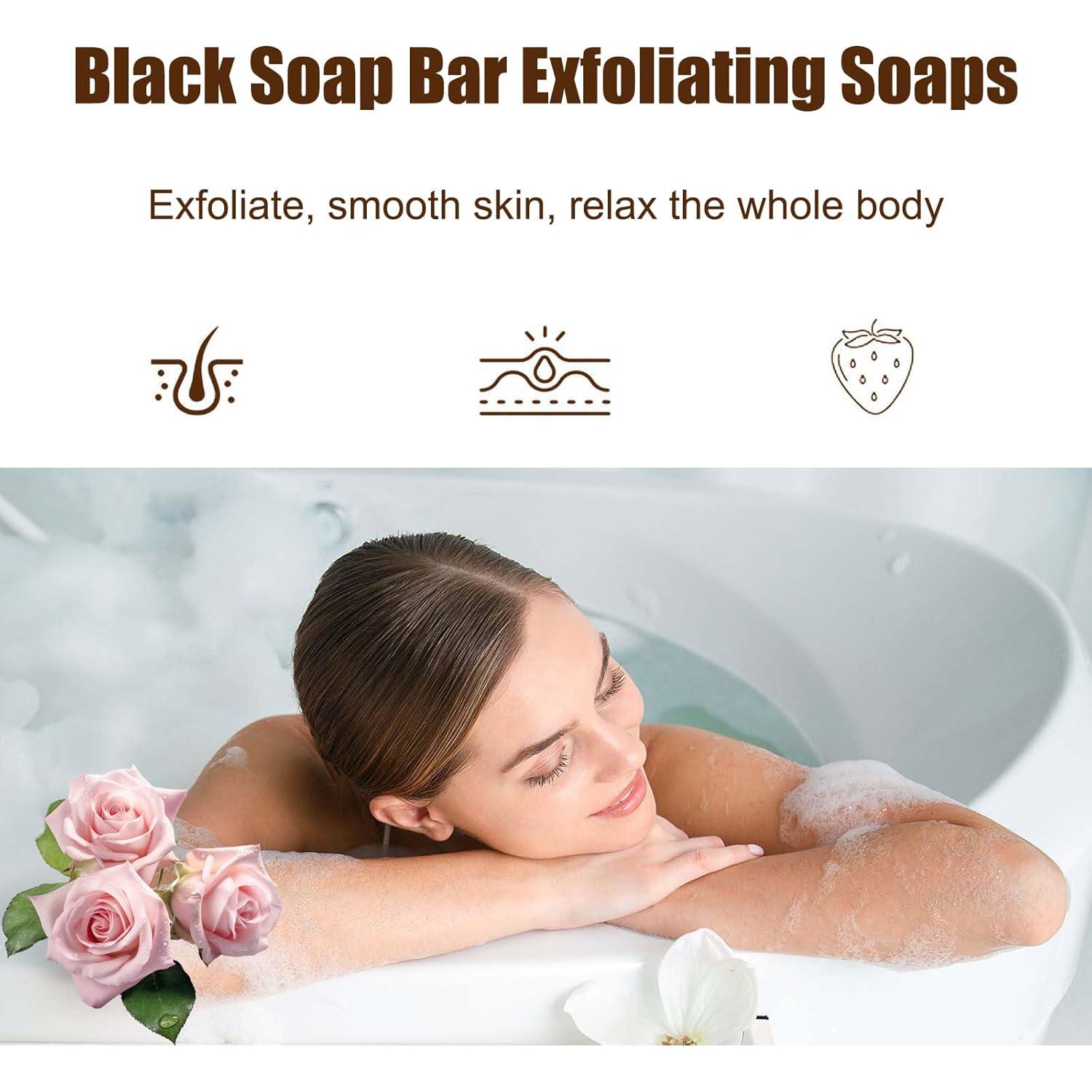 Jabón Negro Exfoliante Pricyru con Argán y Rosa 200g