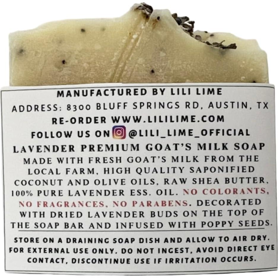 Jabón Natural de Leche de Cabra LiLi Lime con Lavanda - 198 g