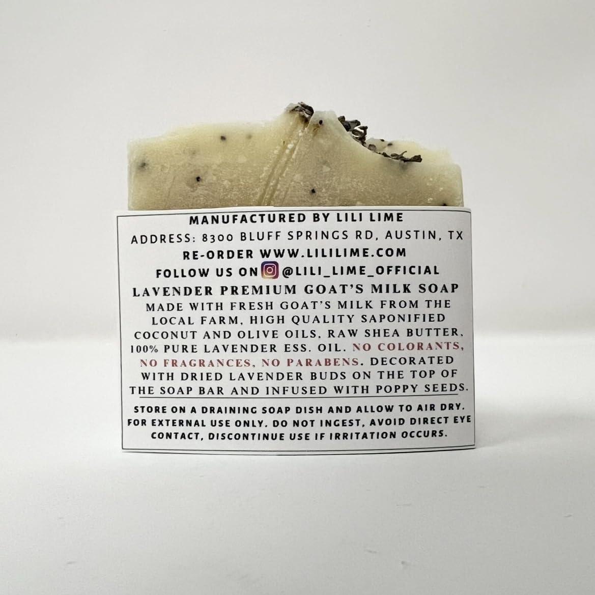 Jabón Natural de Leche de Cabra LiLi Lime con Lavanda - 198 g