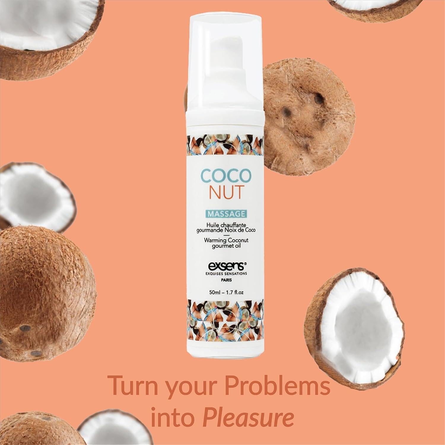 Aceite de Masaje Templado de Coco Exsens 50 ml Comestible