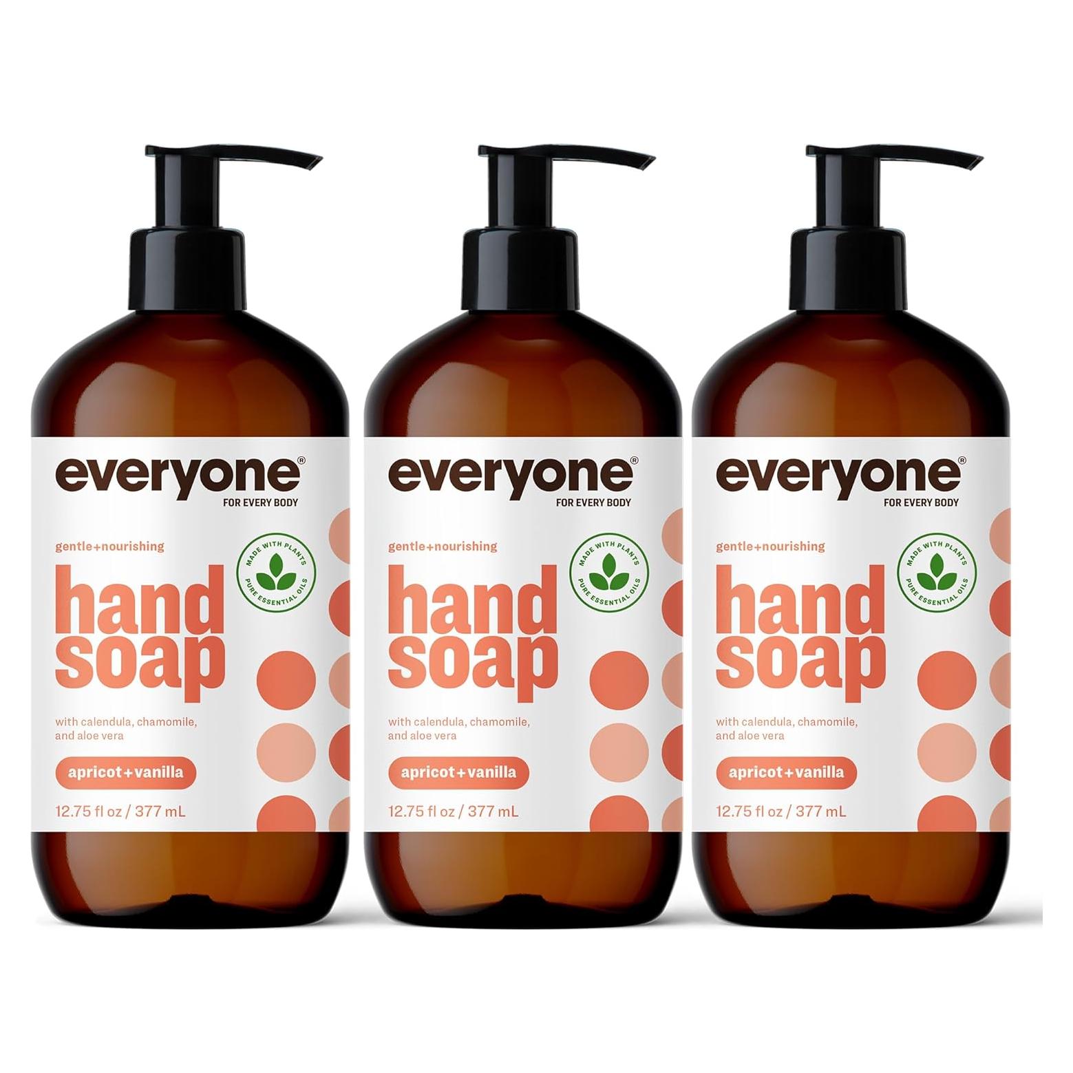 Jabón Líquido para Manos Everyone 3x375ml Albaricoque y Vainilla