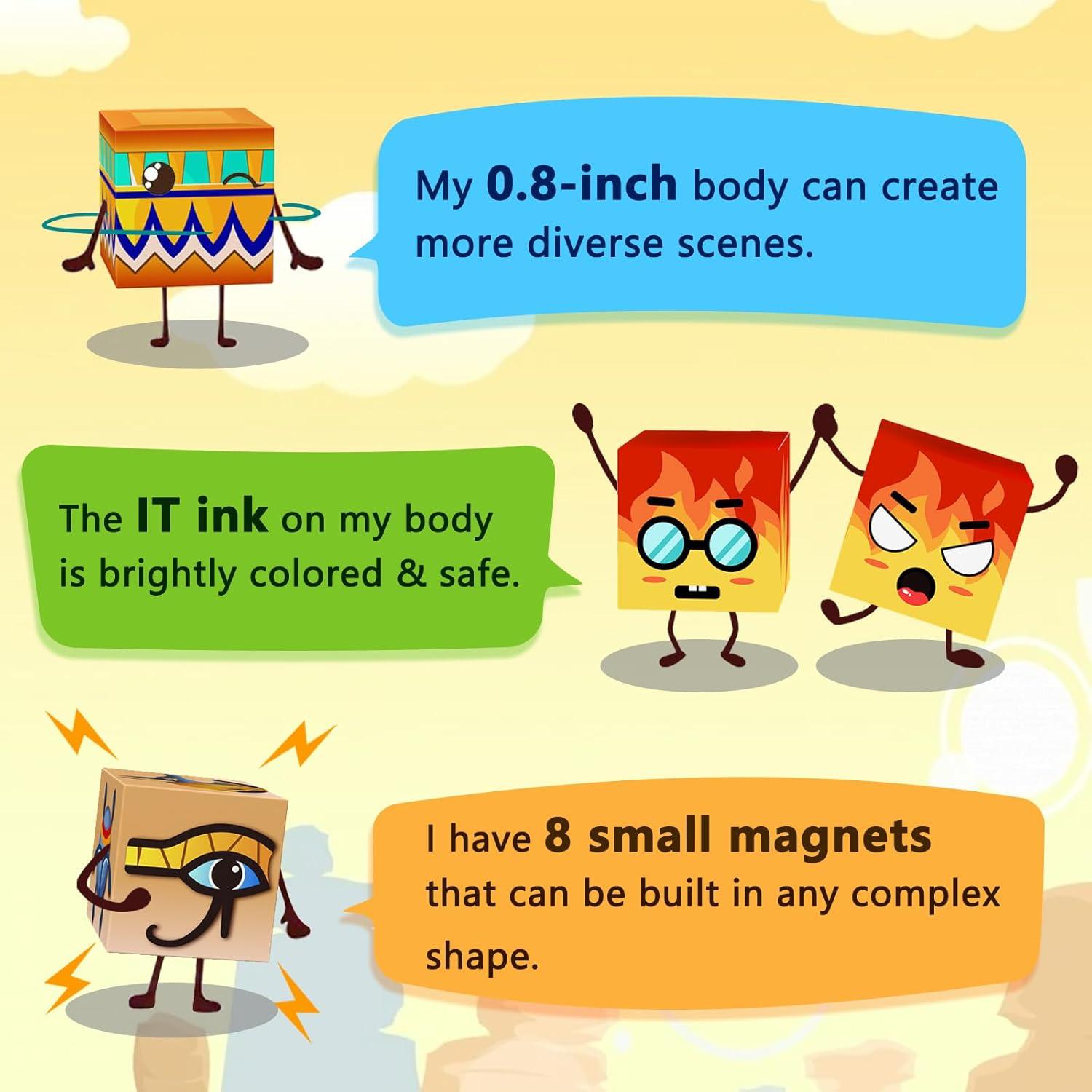 63 PCS Bloques Magnéticos de Construcción NorthKe - 2 cm - Juguete STEM