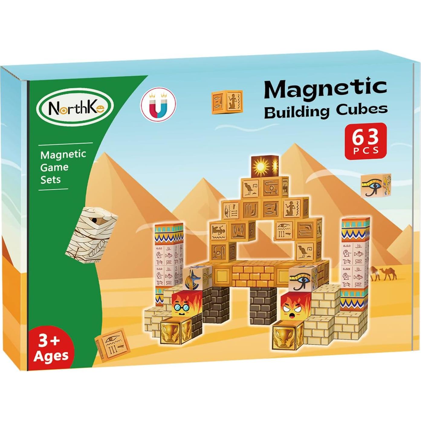 63 PCS Bloques Magnéticos de Construcción NorthKe - 2 cm - Juguete STEM