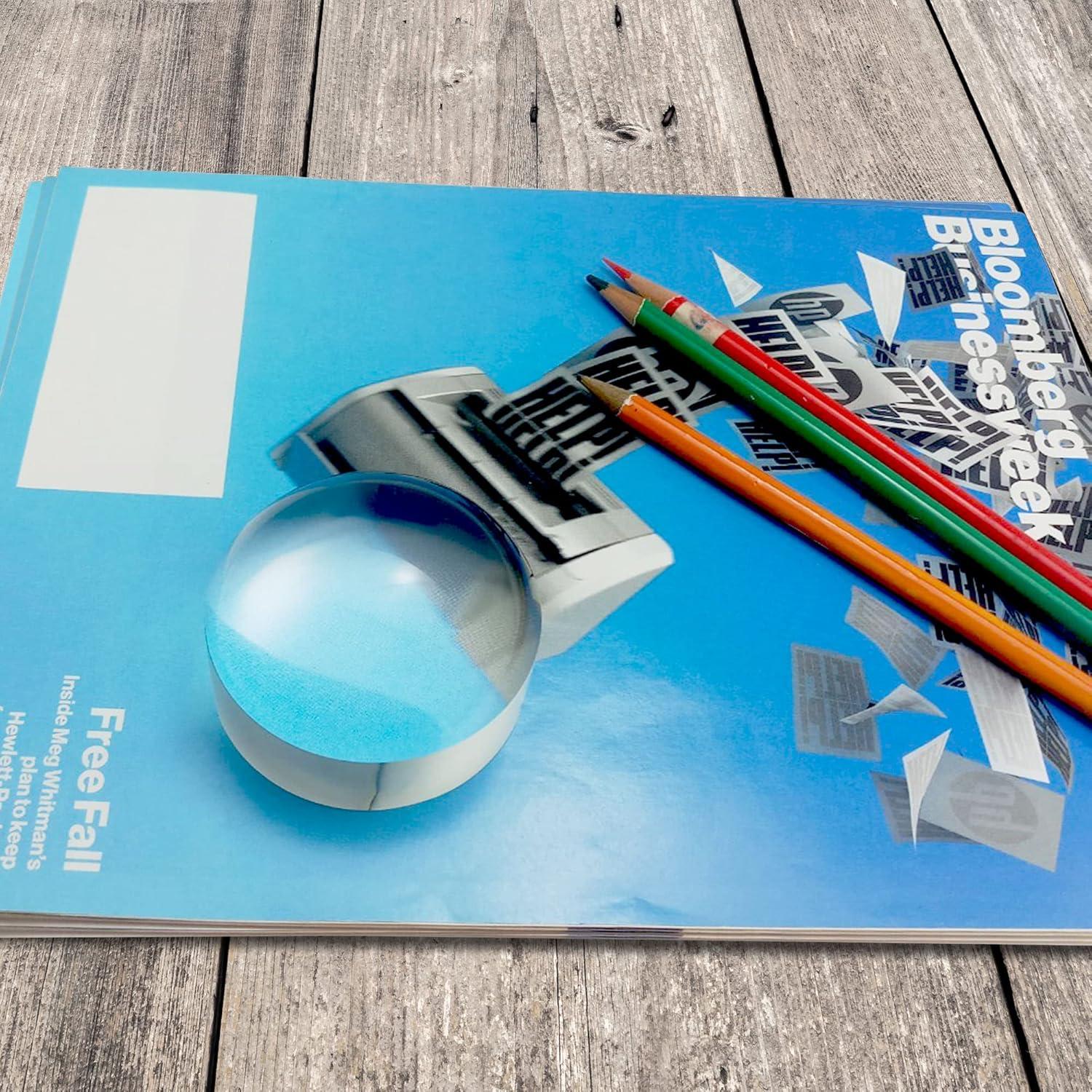 Lupa de Aumento 4X Magdepo Acrílico 6.35 cm Cristal Claro