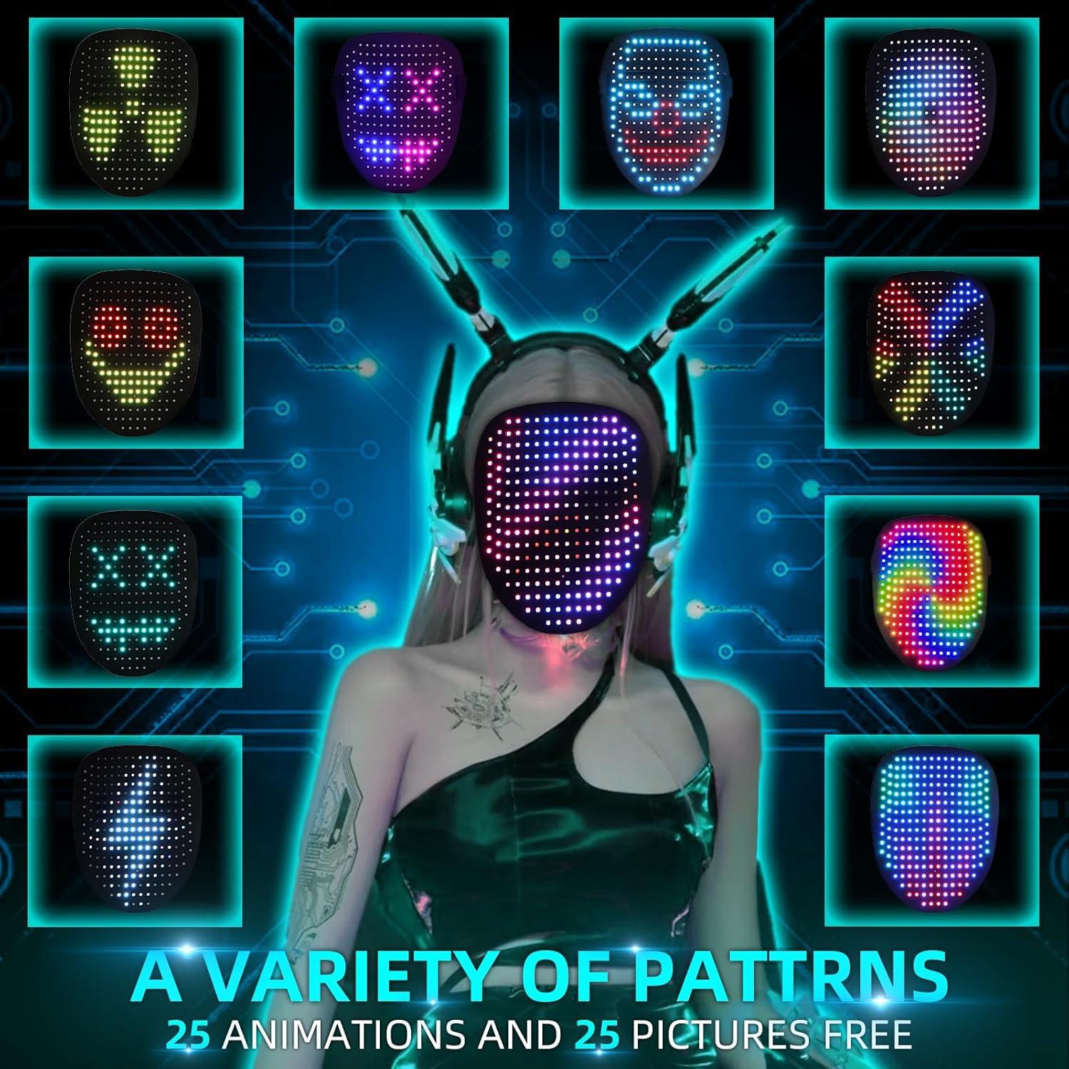 Máscara LED Ompusos Recargable con Detección de Gestos