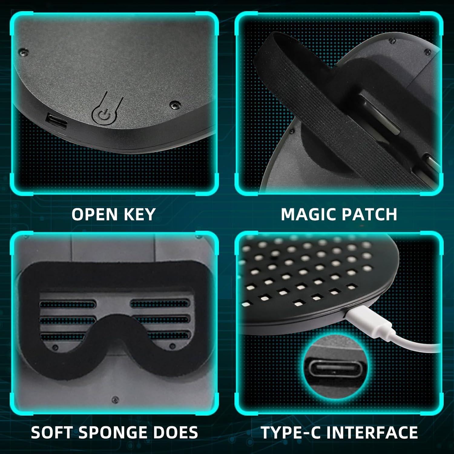 Máscara LED Ompusos Recargable con Detección de Gestos