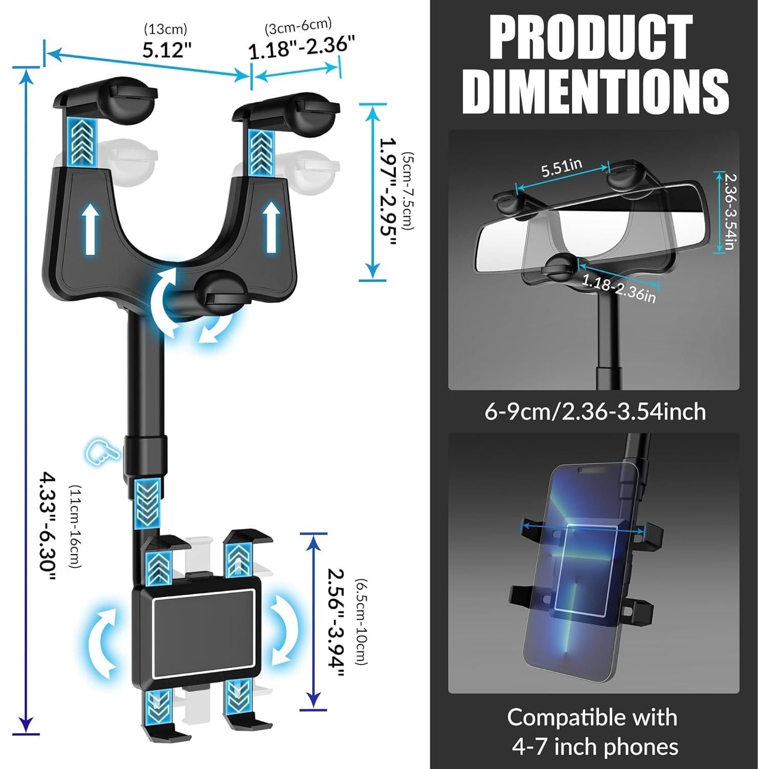 Soporte para Teléfono en Espejo Retrovisor SXhyf 2023 Ajustable