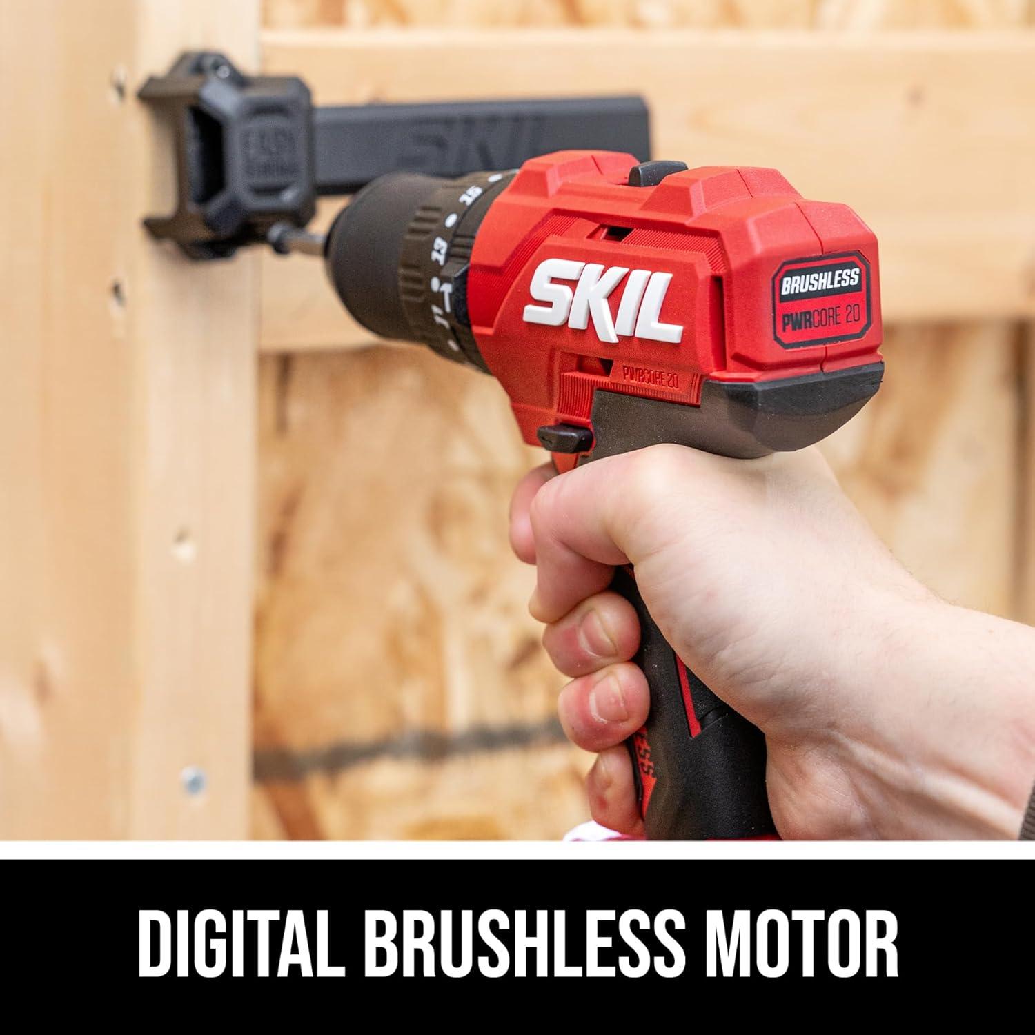 Taladro de Percusión Sin Cable Skil 20V con Batería y 75 Piezas