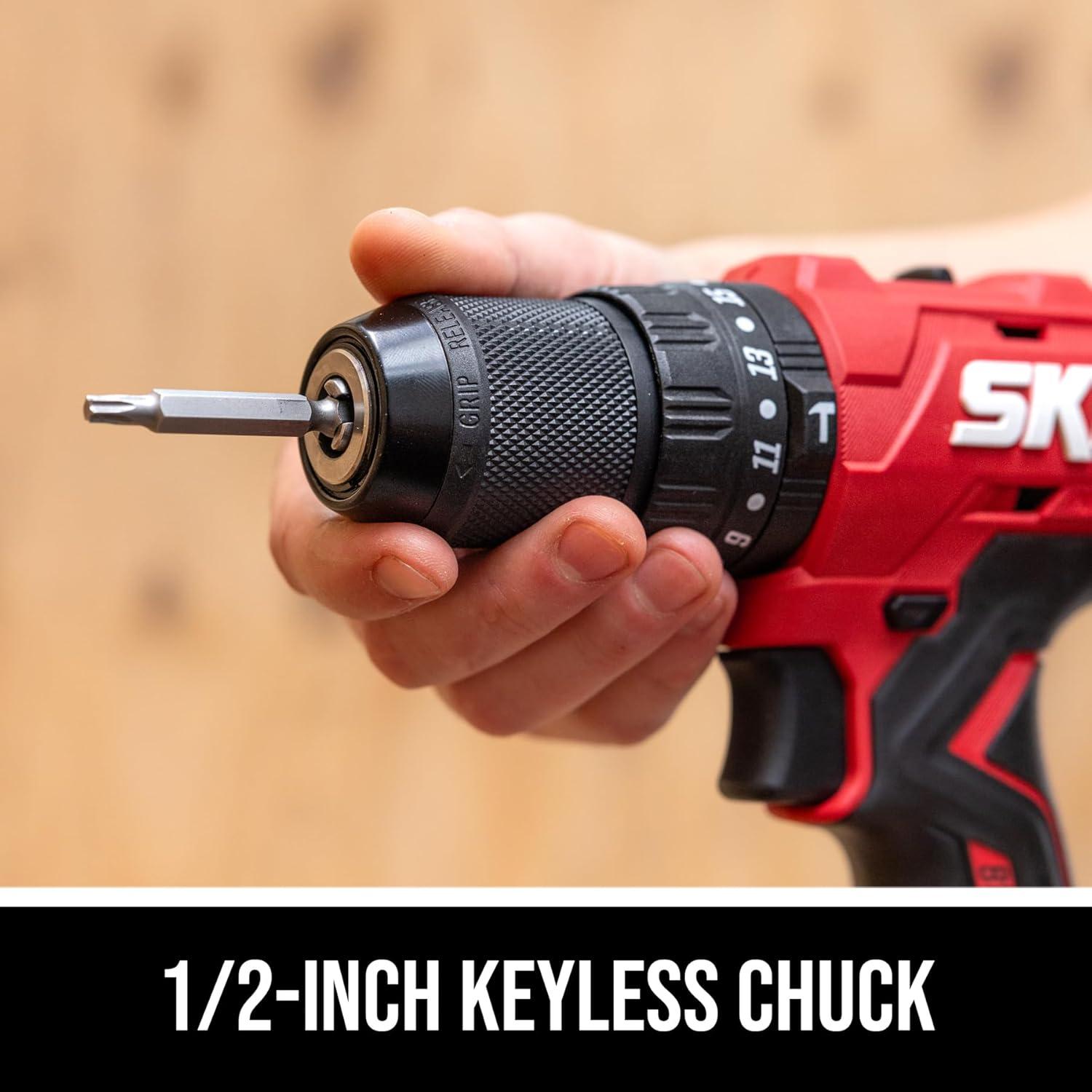 Taladro de Percusión Sin Cable Skil 20V con Batería y 75 Piezas