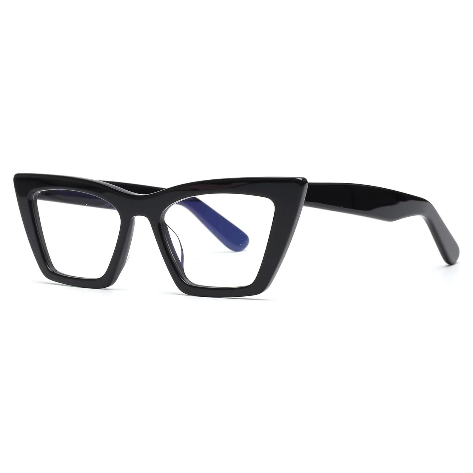 Gafas GLINDAR Cat Eye Anti Luz Azul Marco Acetato Negro