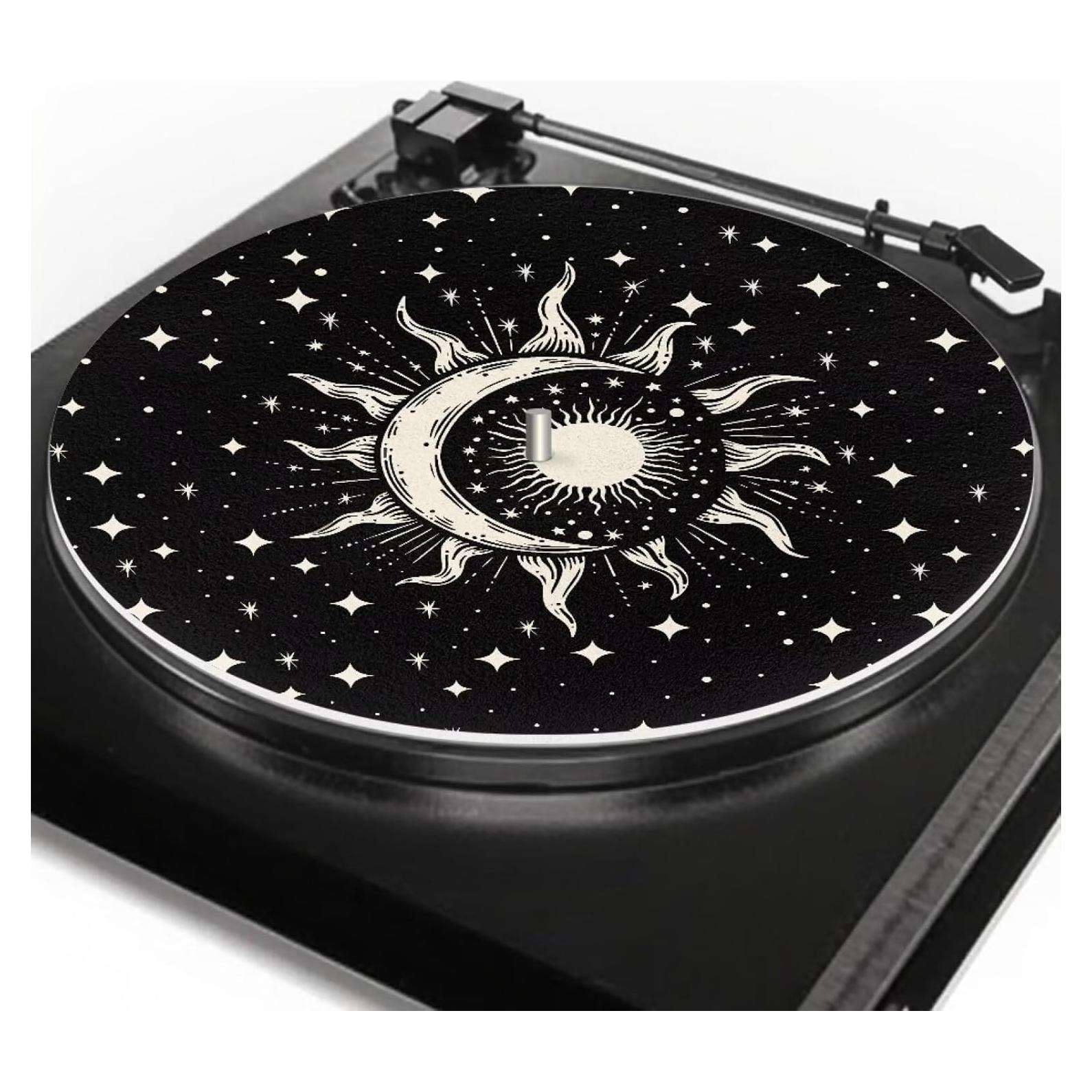 Alfombrilla para Tocadiscos Black Sun Moon 29.5 cm Antivibración