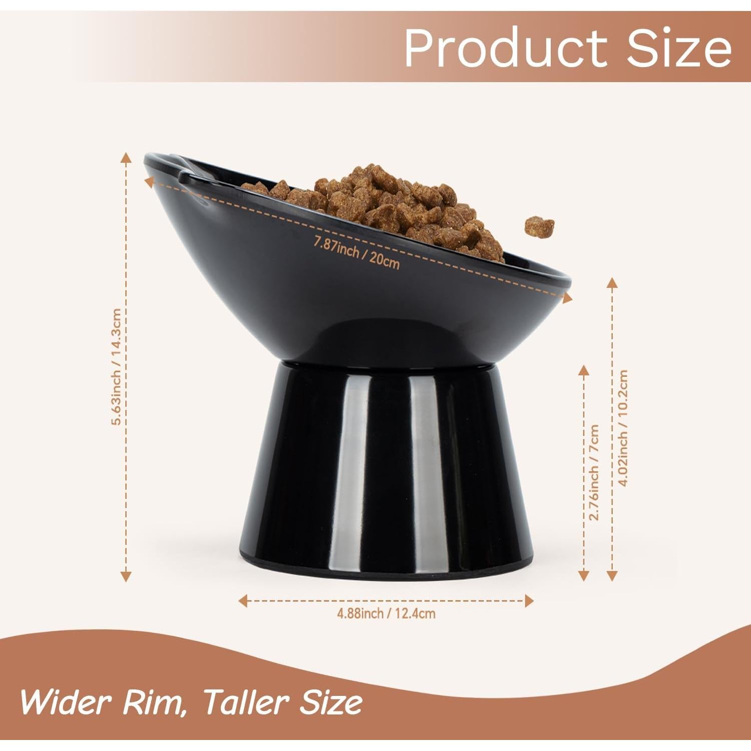 Cuenco Elevado para Gatos LuckyPots 7" Antivómito y Amigable