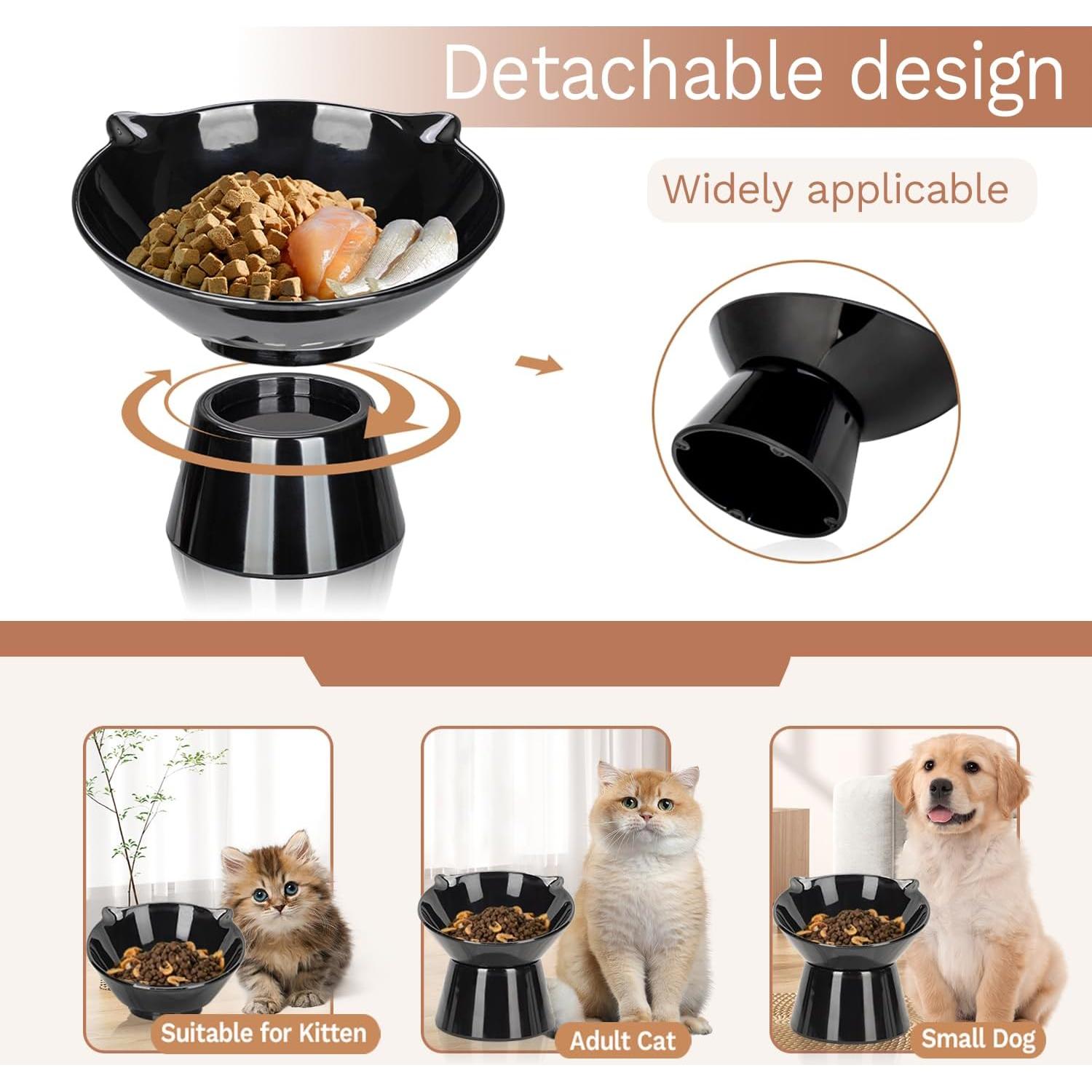 Cuenco Elevado para Gatos LuckyPots 7" Antivómito y Amigable