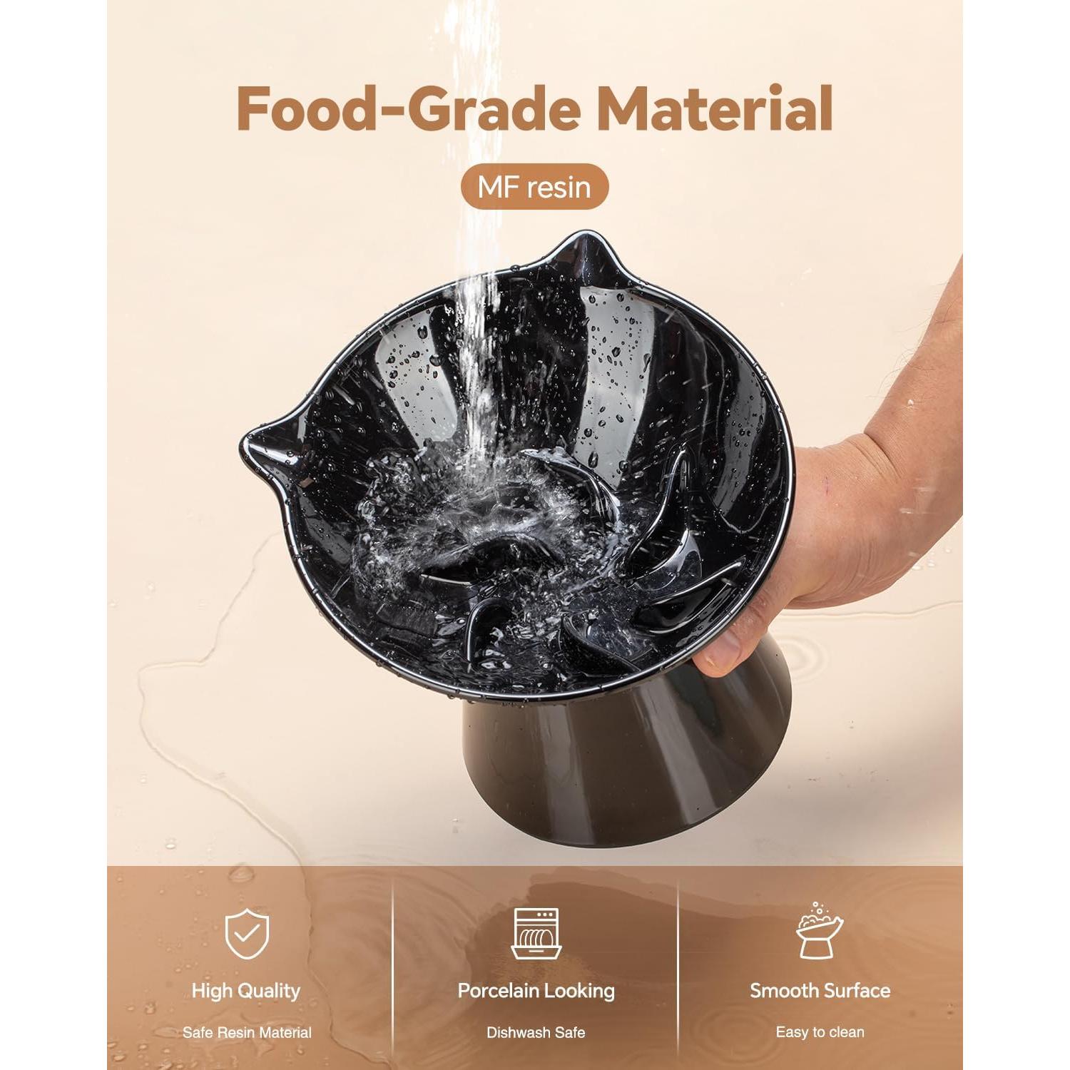 Cuenco Elevado para Gatos LuckyPots 7" Antivómito y Amigable