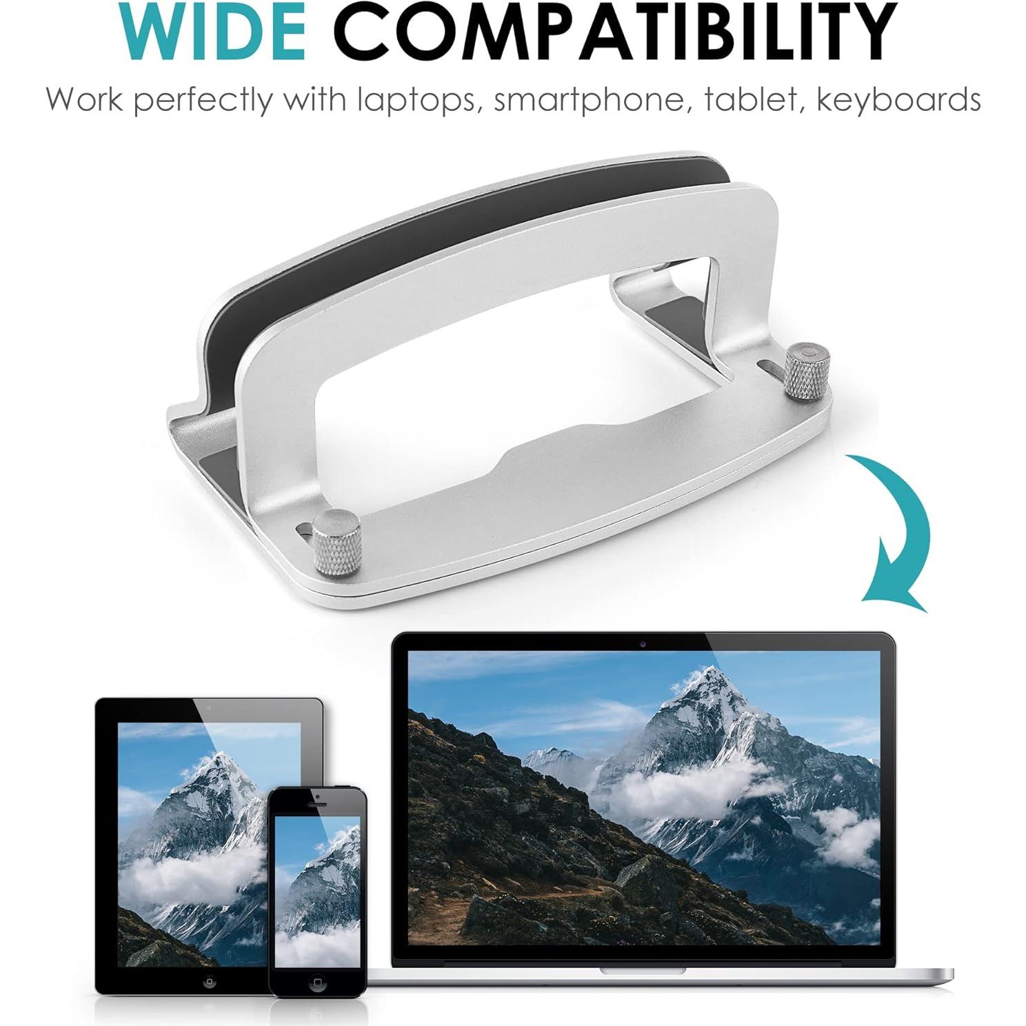 Soporte Vertical de Aluminio LOTEYIKE para Laptop Plata