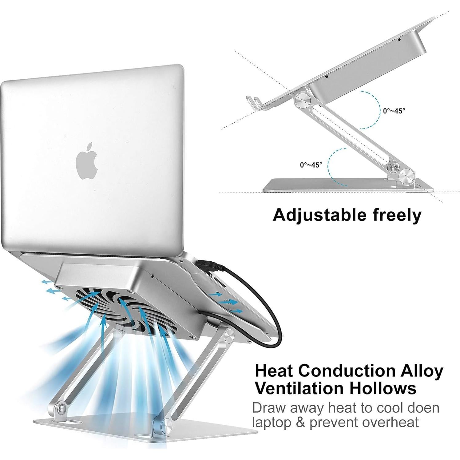 Soporte Ajustable para Laptop LUOWAN con Ventilador 10-17.3"