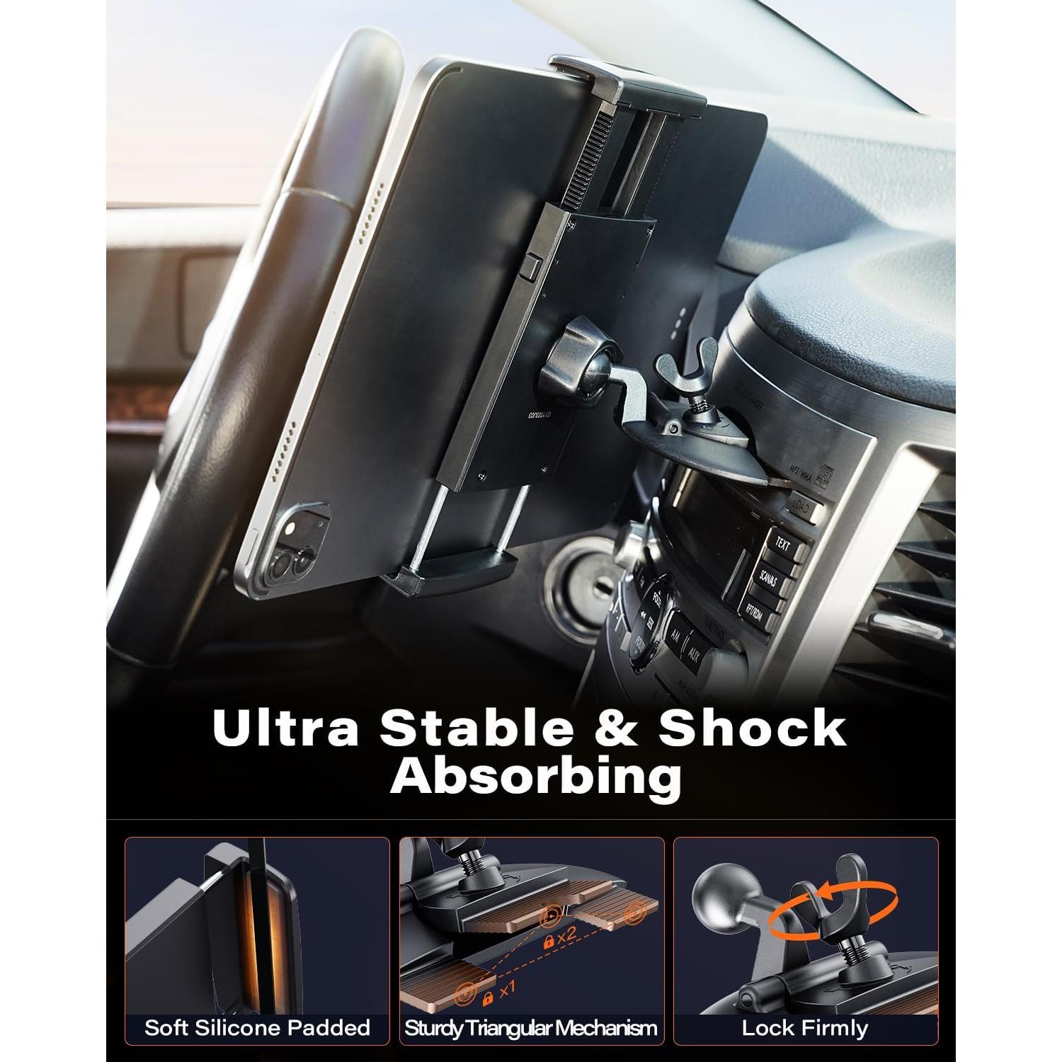 Soporte para Tablet en CD APPS2Car 4.7-11" Negro