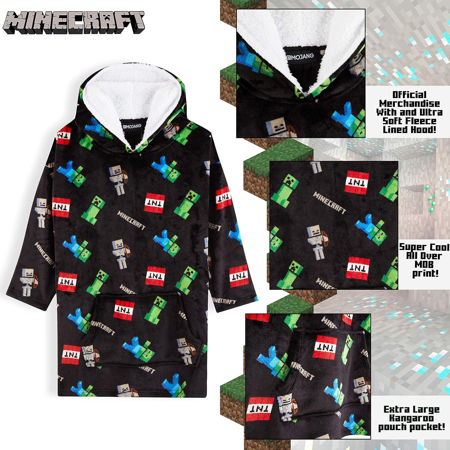 Sudadera Manta Sobredimensionada Minecraft Niños Forro Polar
