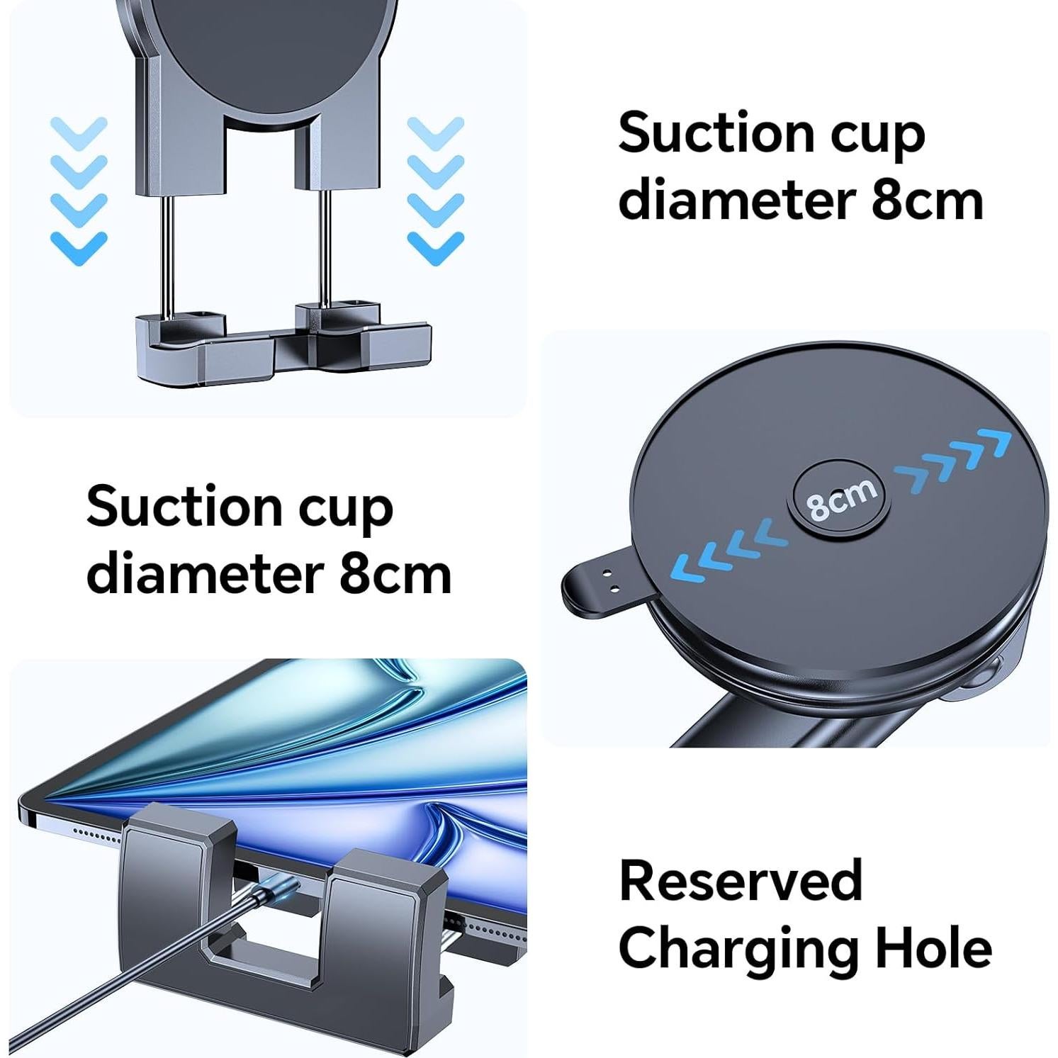 Soporte para Tableta Coolpow para Auto 360° Ventosa Universal