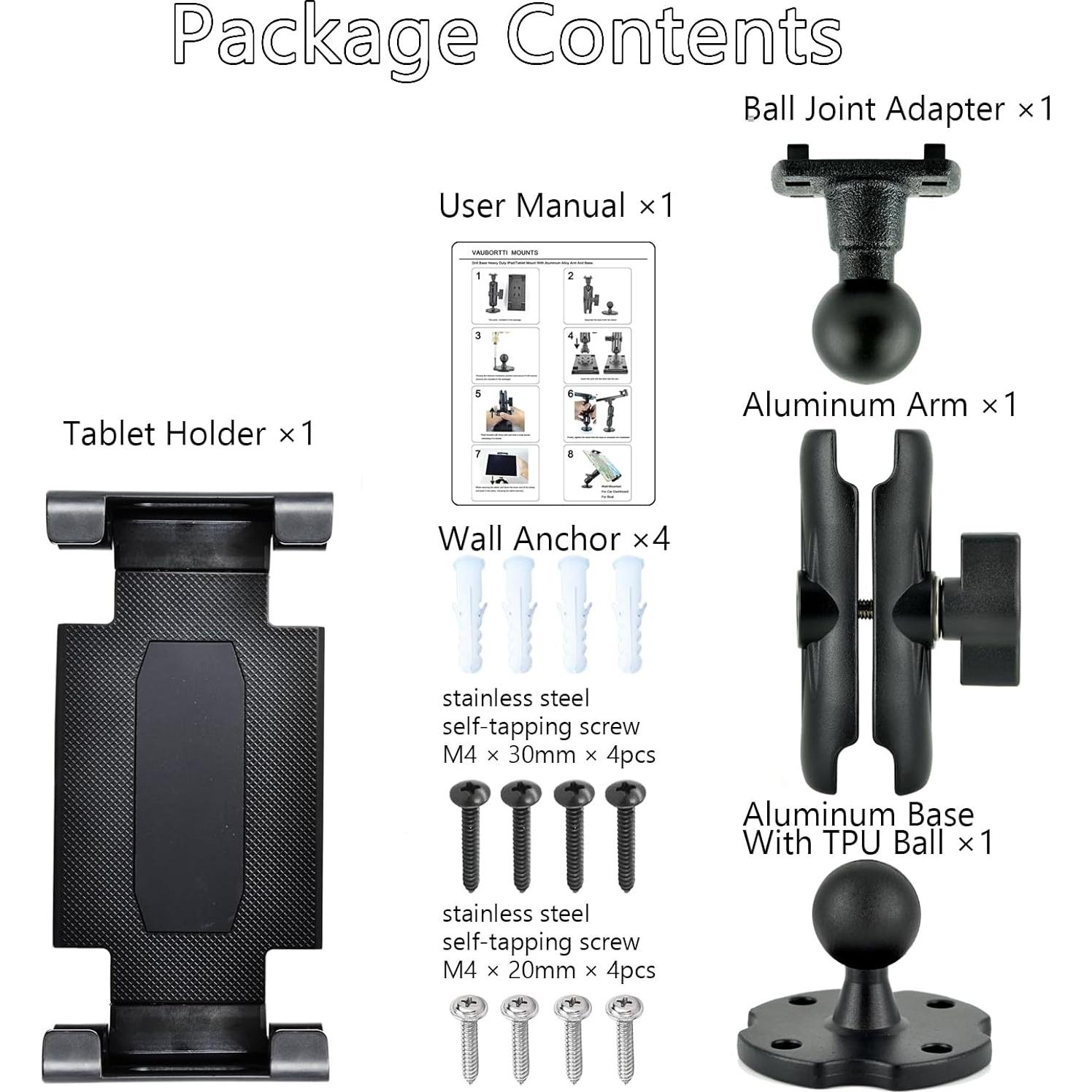 Soporte de Tablet VAUBORTTI de Aluminio 6.5"-12.9" Giratorio
