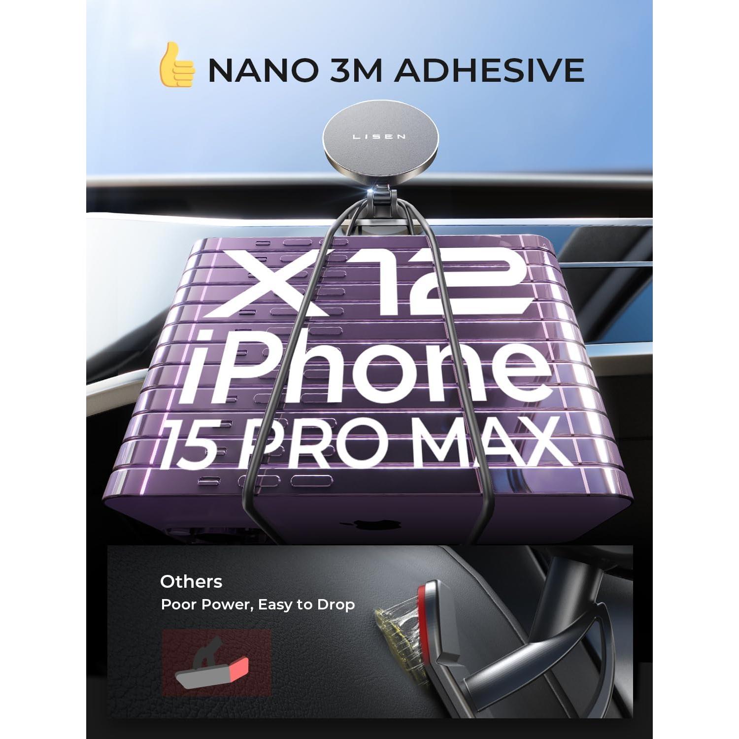 Soporte Cargador Inalámbrico Magsafe LISEN 15W para Coche