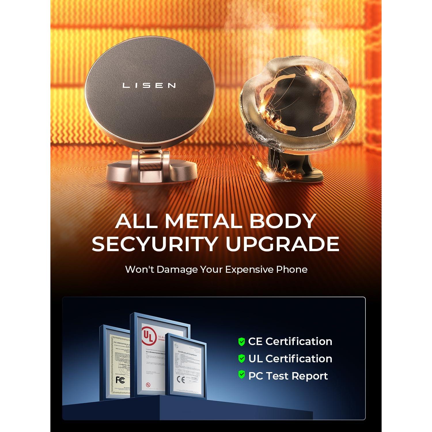 Soporte Cargador Inalámbrico Magsafe LISEN 15W para Coche