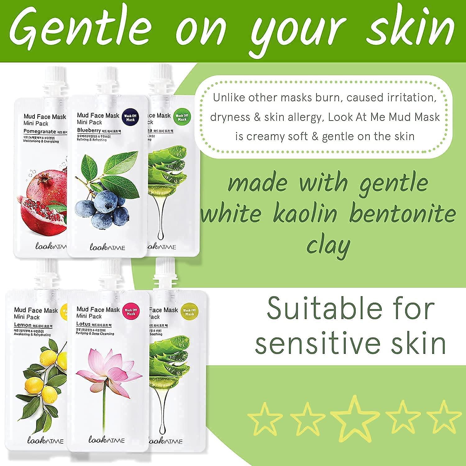 Mascarillas Faciales Look At Me - Set de 6 Arcilla Hidratante