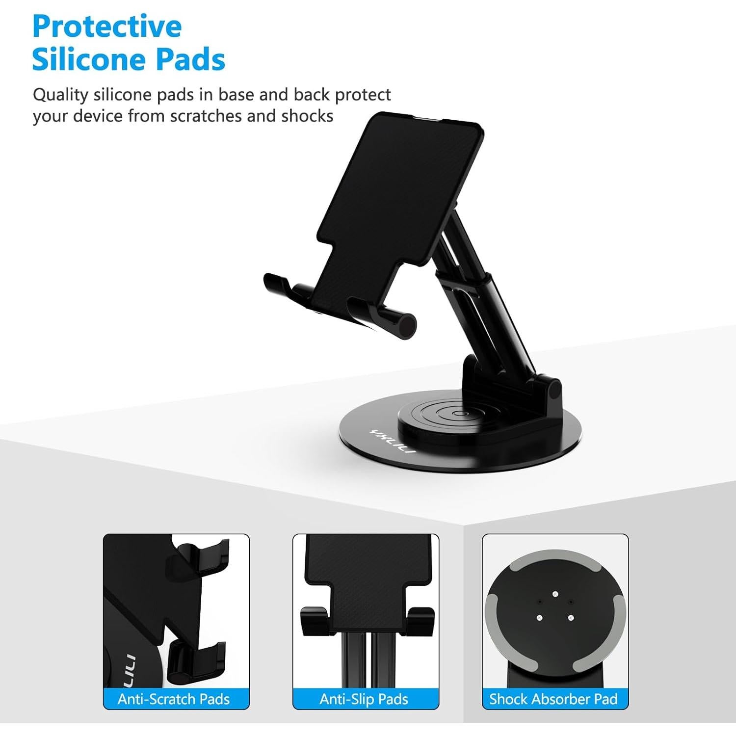 Soporte Plegable YXLILI para Teléfono Ajustable 360° - Negro