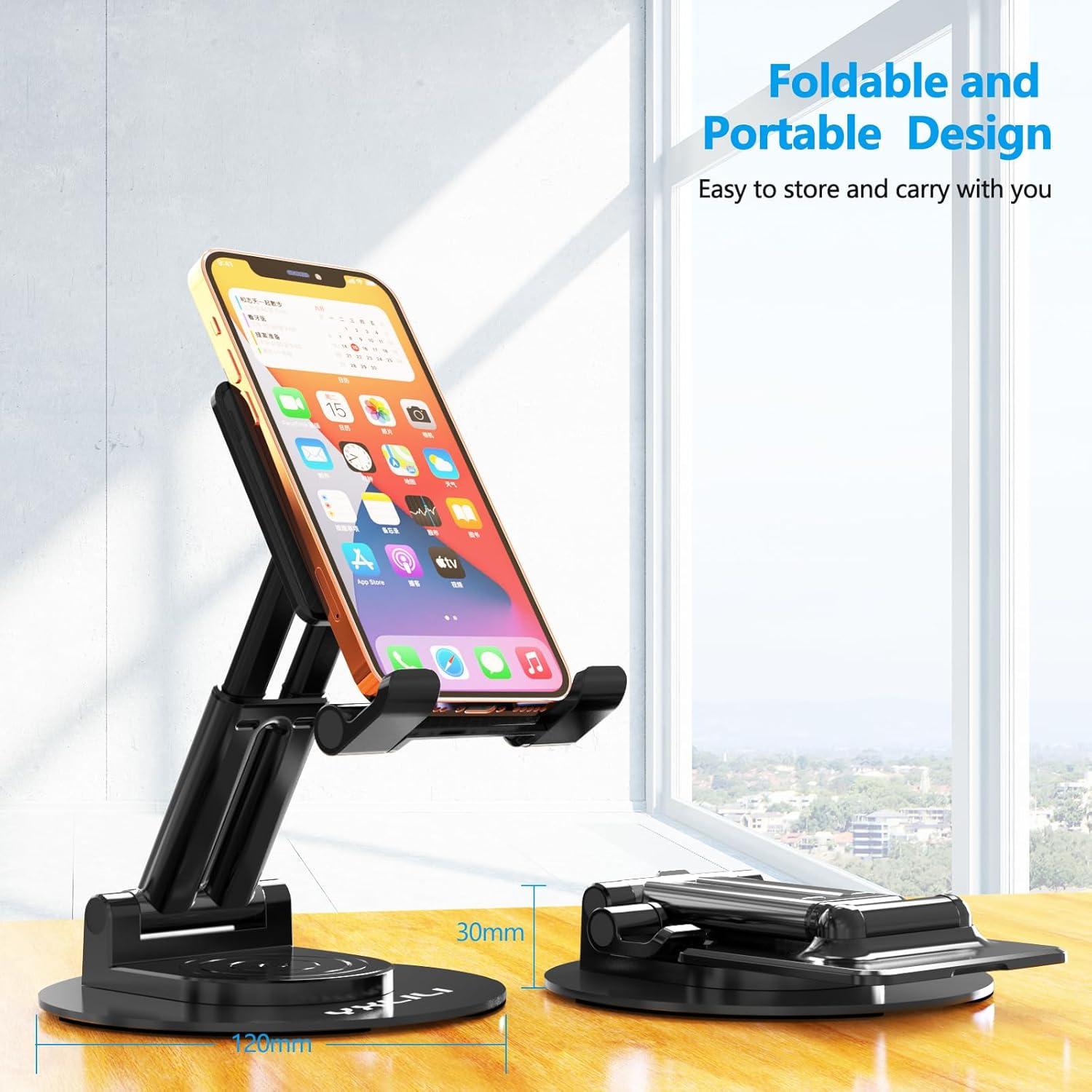 Soporte Plegable YXLILI para Teléfono Ajustable 360° - Negro