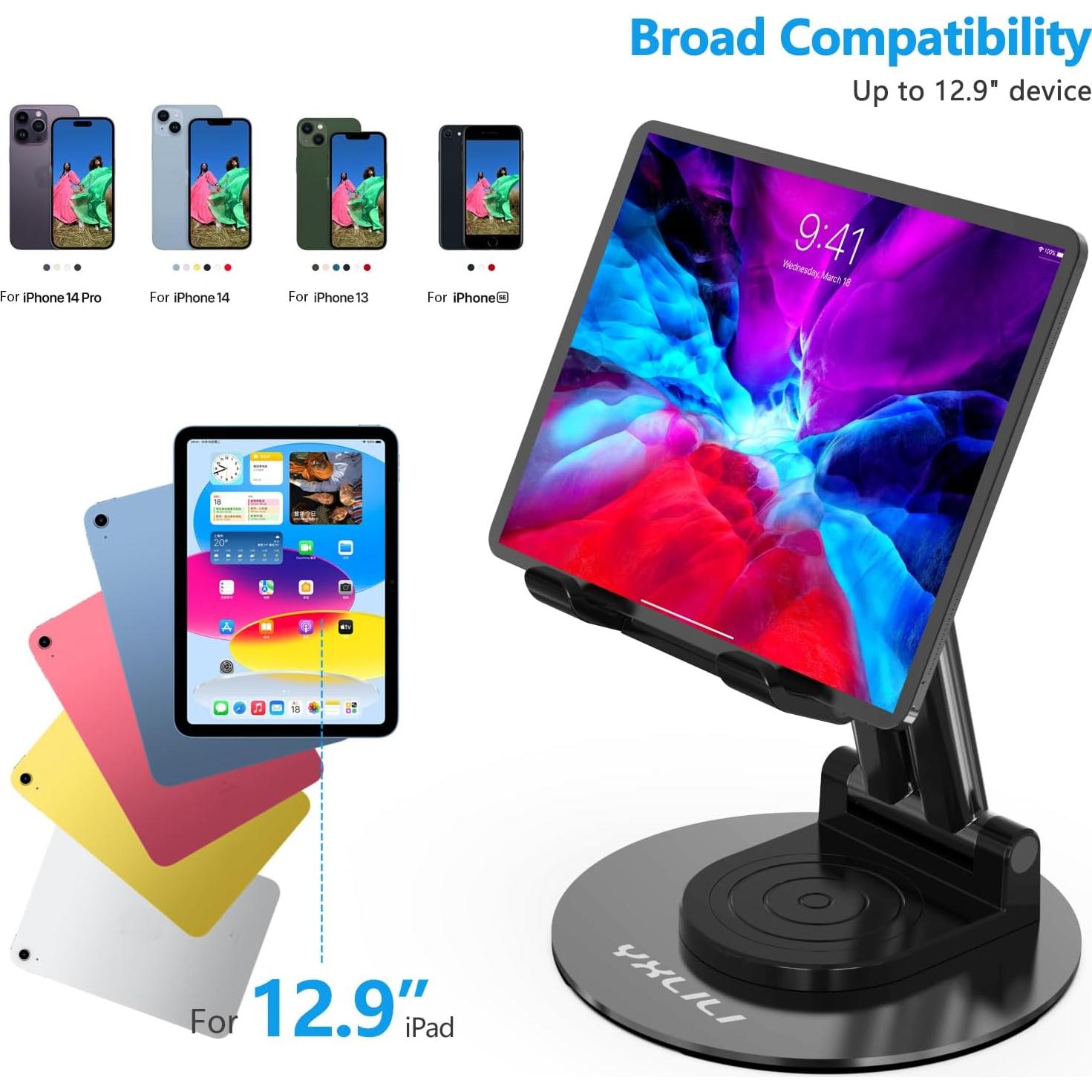 Soporte Plegable YXLILI para Teléfono Ajustable 360° - Negro