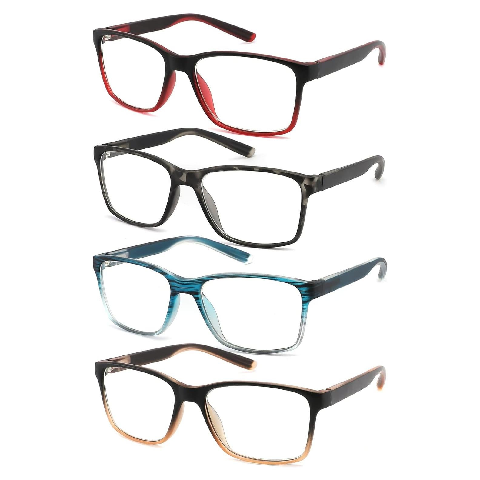 Gafas de lectura Qingshun 4 paquetes filtro luz azul 3.5X