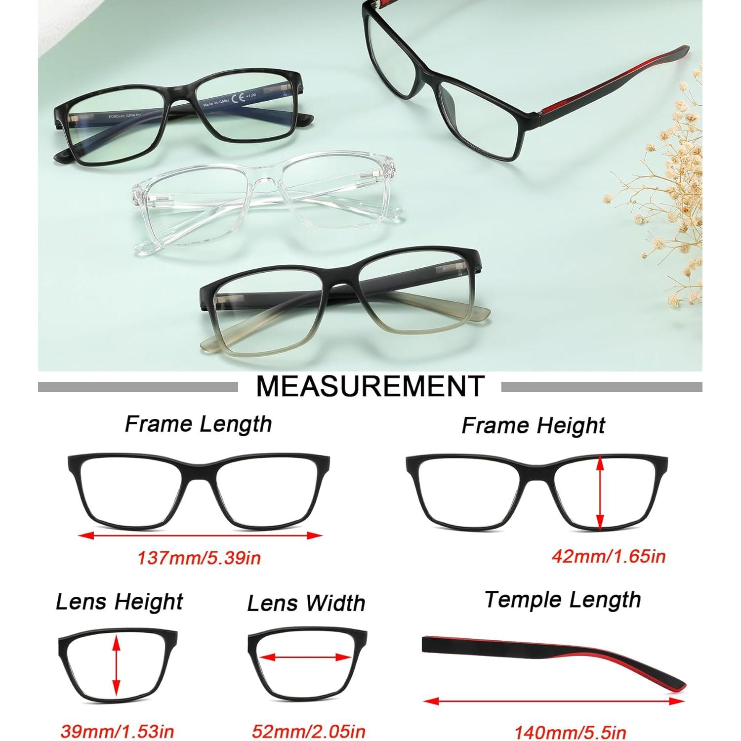 Gafas de lectura Qingshun 1.25x bloqueadoras luz azul - 4 colores