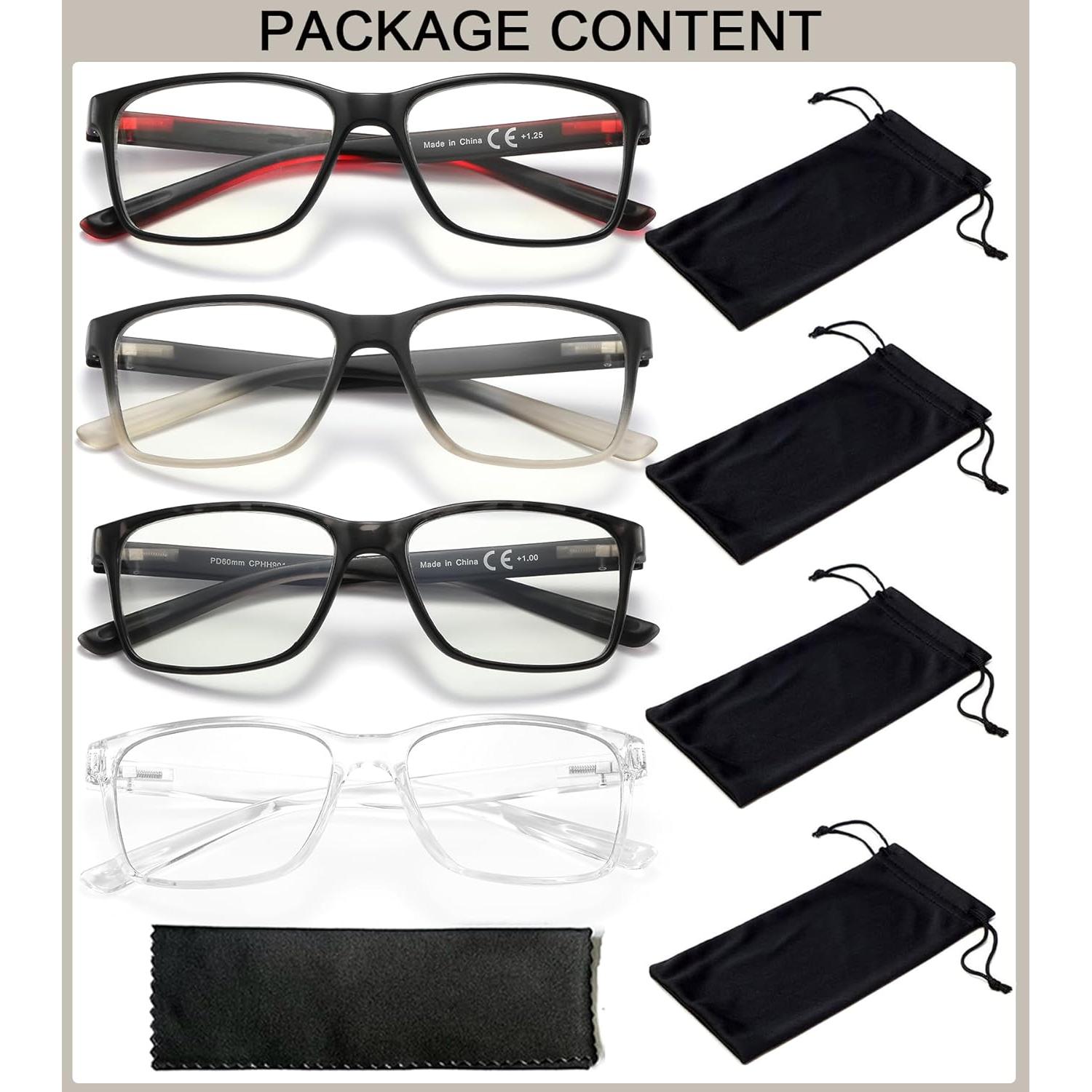 Gafas de lectura Qingshun 1.25x bloqueadoras luz azul - 4 colores