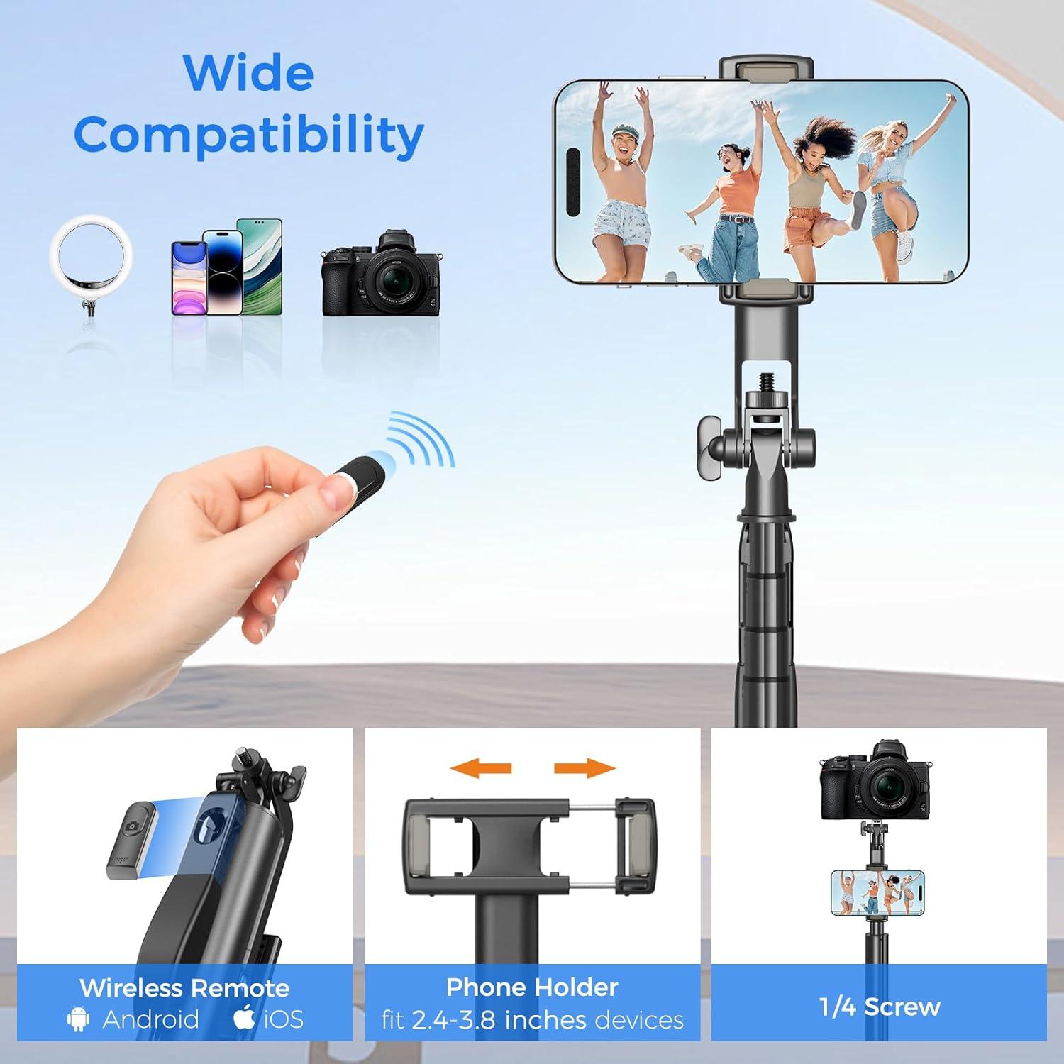 Trípode Liphisy 182,88 cm con Control Remoto para Móvil