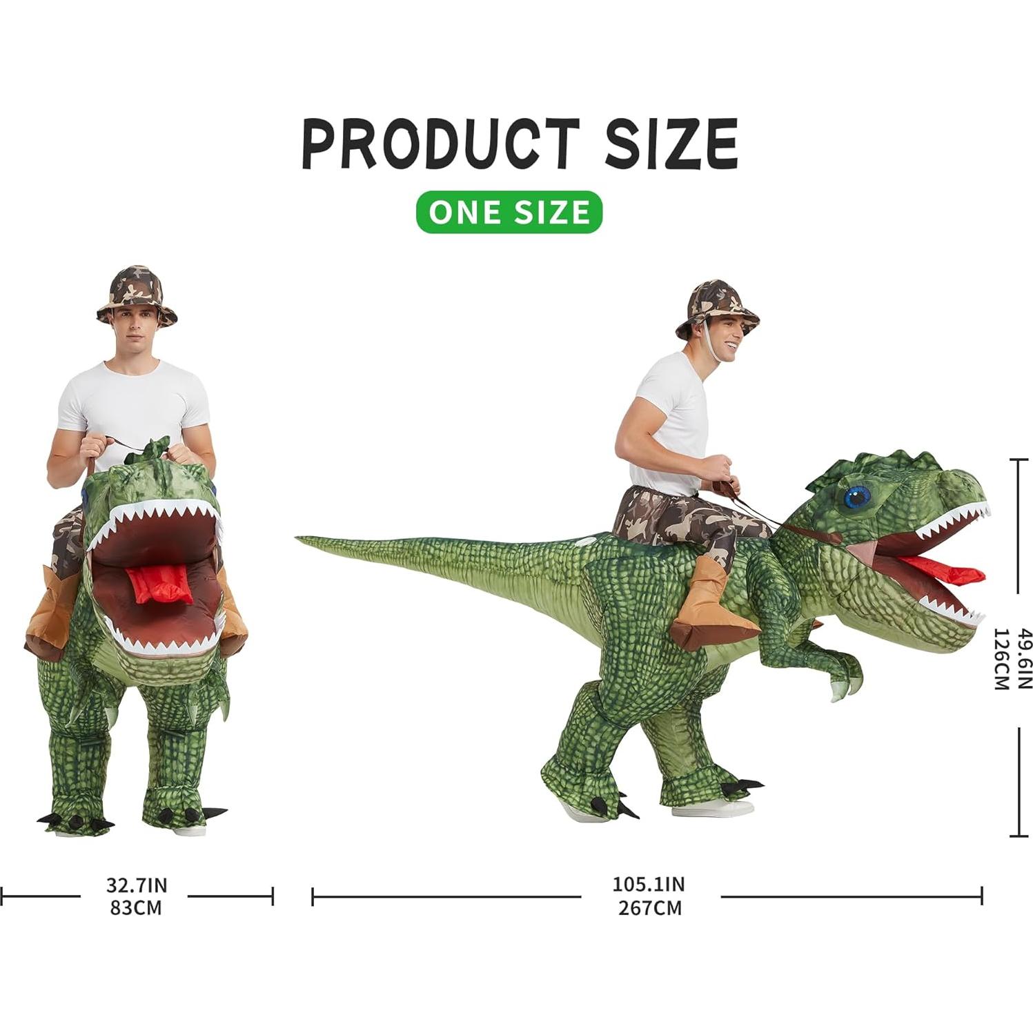 Disfraz Inflable T Rex Deluxe para Adultos - Halloween