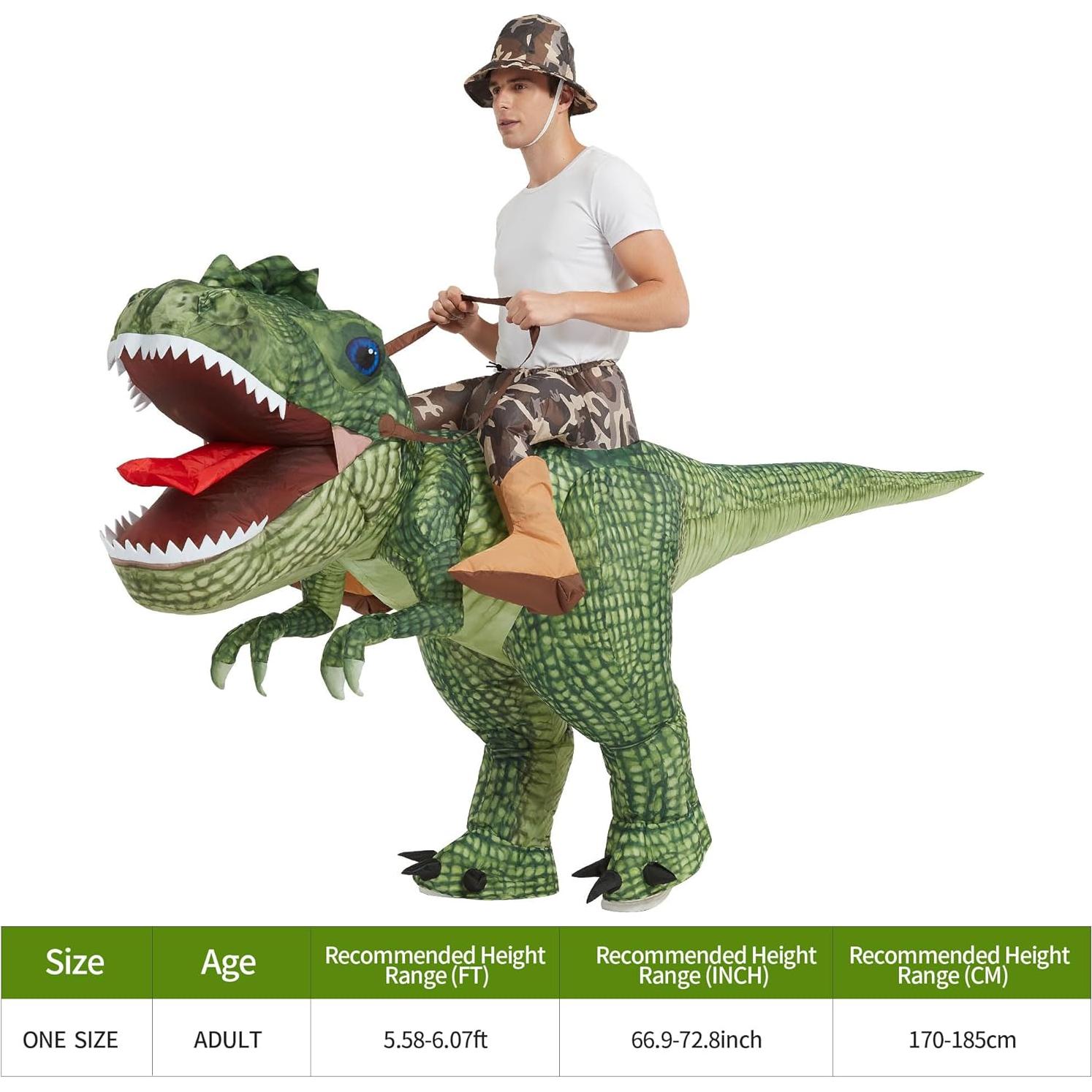 Disfraz Inflable T Rex Deluxe para Adultos - Halloween