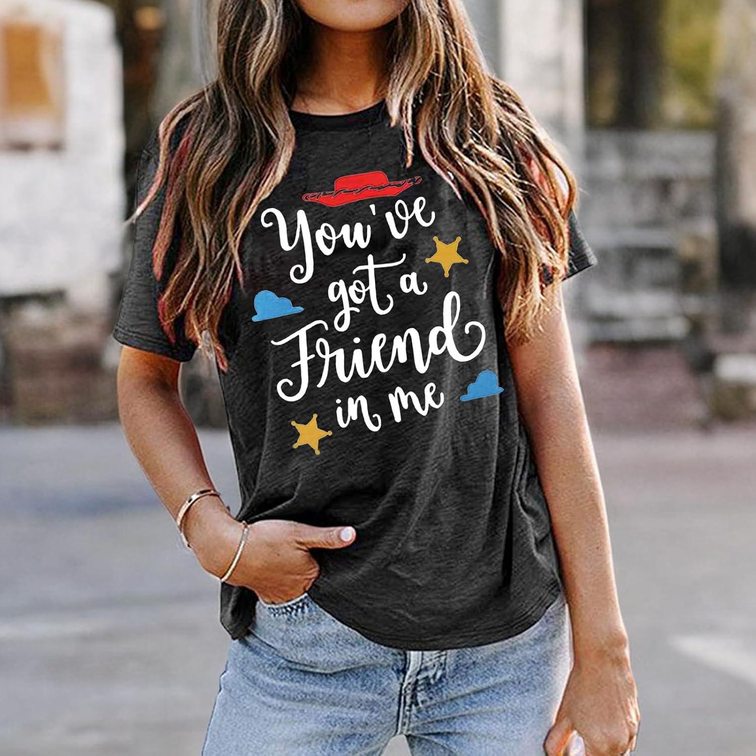 Camiseta Tienes un Amigo en Mí Mujeres ASTANFY Casual Verano