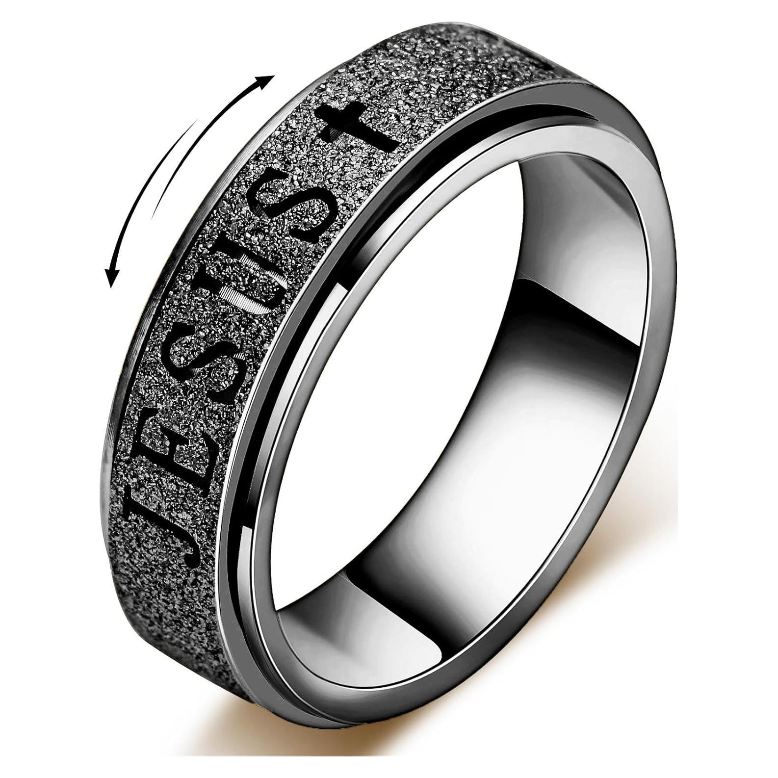 Anillo Fidget de Ansiedad para Mujeres Afftiny Talla 5 Negro