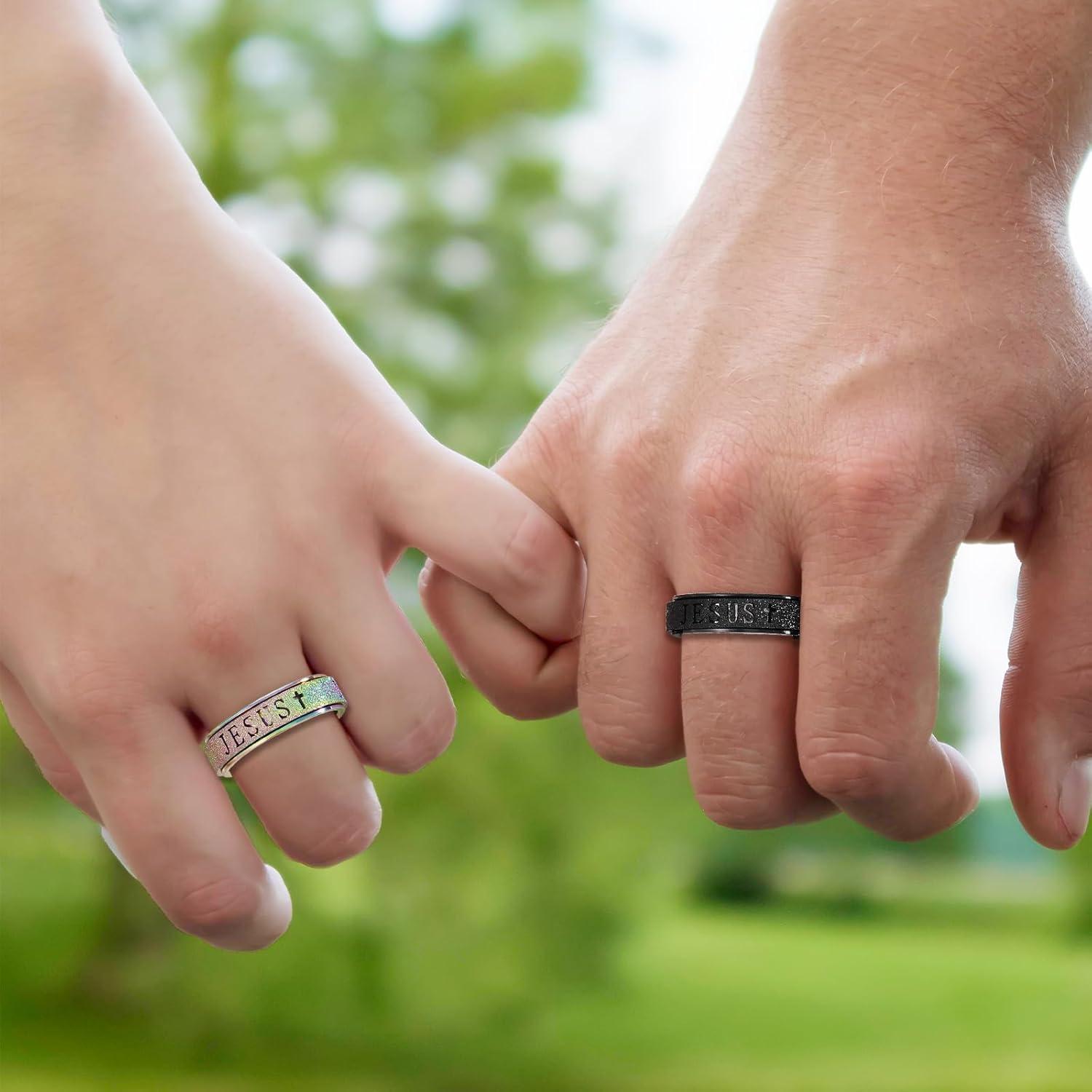 Anillo Fidget de Ansiedad para Mujeres Afftiny Talla 5 Negro