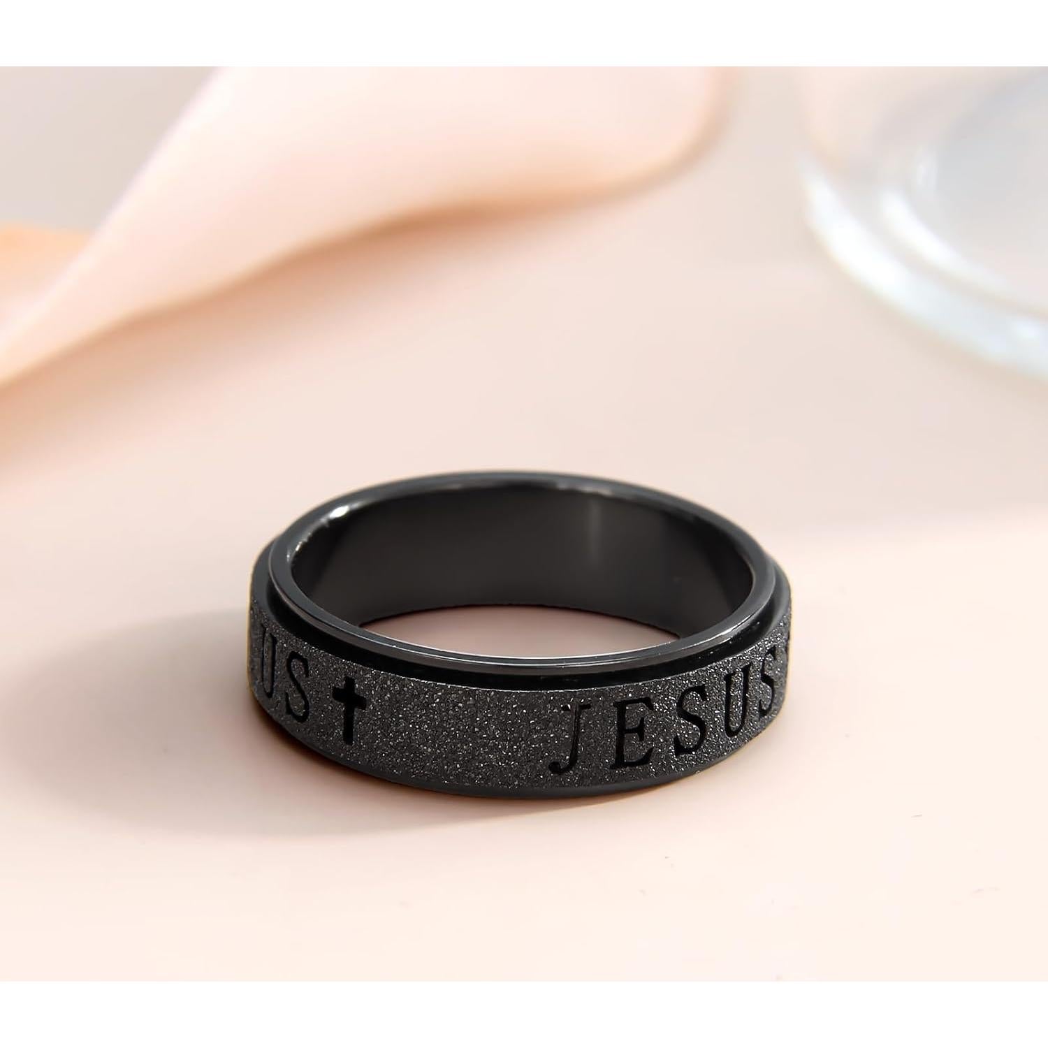 Anillo Fidget de Ansiedad para Mujeres Afftiny Talla 5 Negro