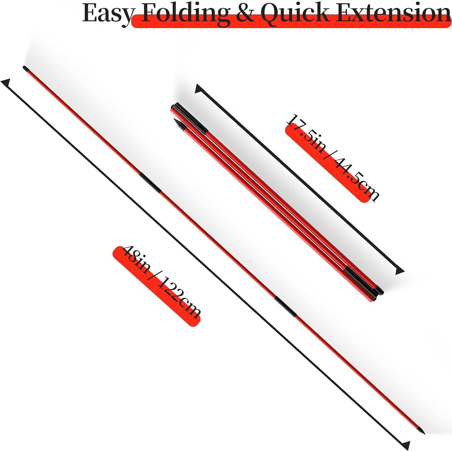 MoKo Varas de Alineación para Golf 2 Piezas 122 cm Plegables