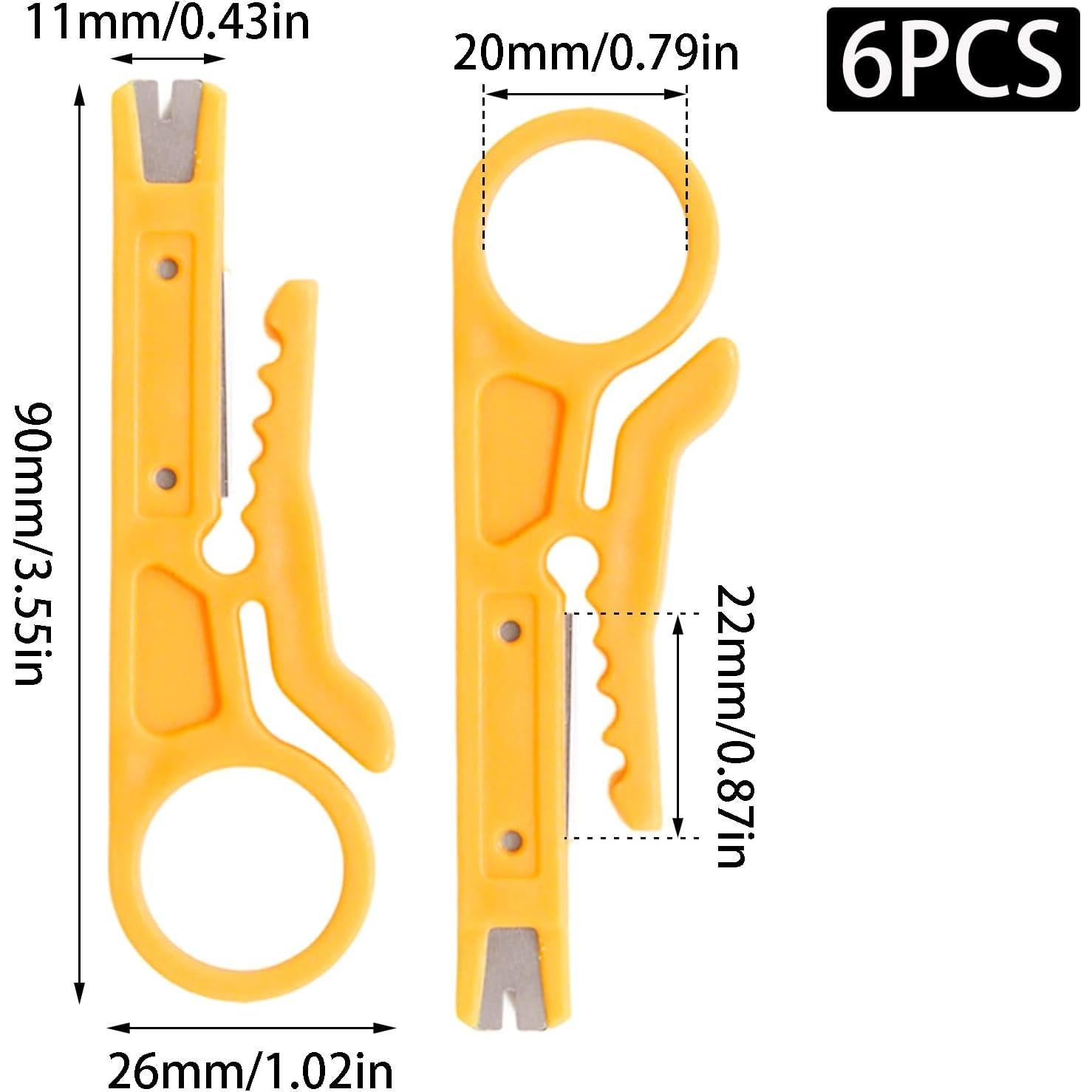 Set de 6 Mini Desforradores de Cables Yinluluna Amarillo
