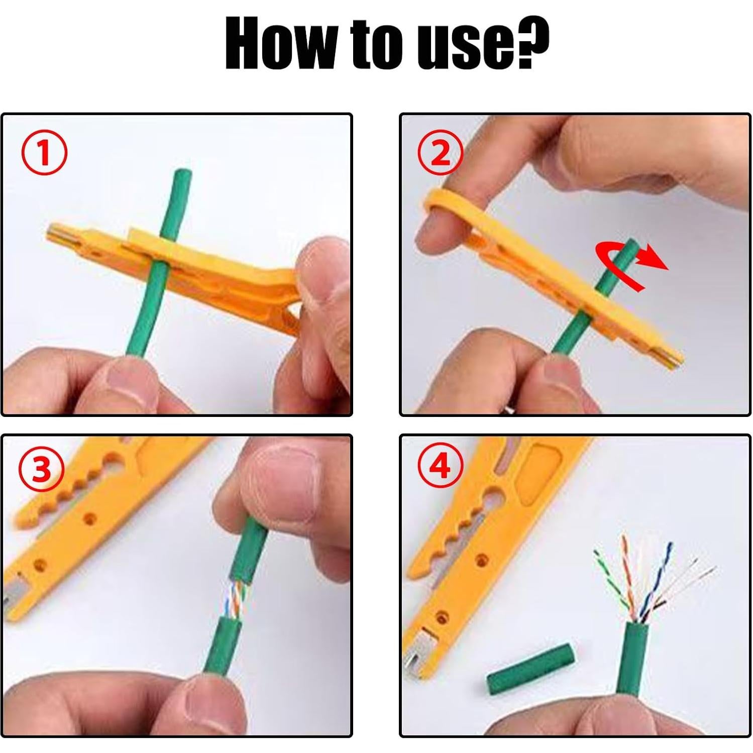 Set de 6 Mini Desforradores de Cables Yinluluna Amarillo