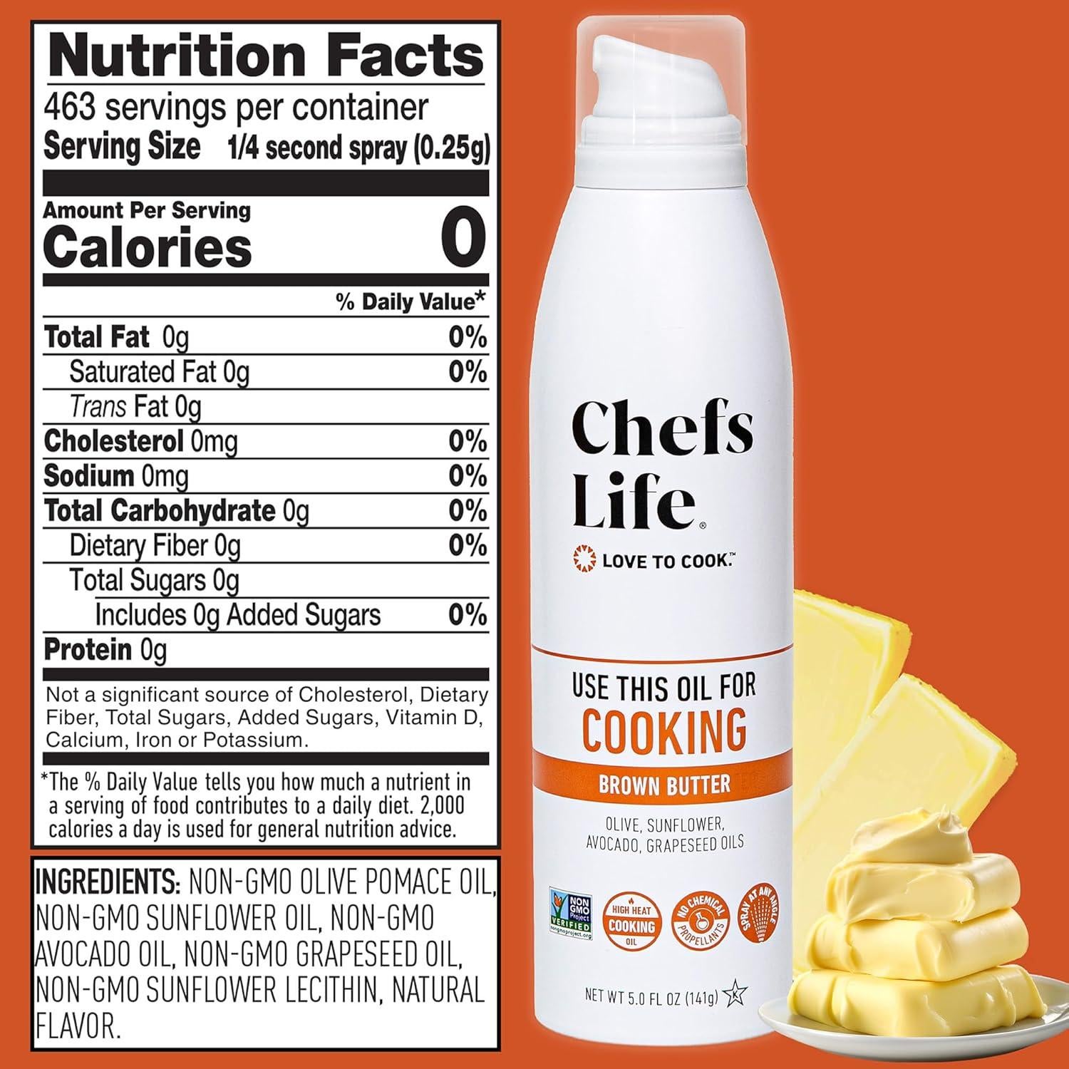 Spray de Cocina Antiadherente Chefs Life 148 ml Aceite Gourmet