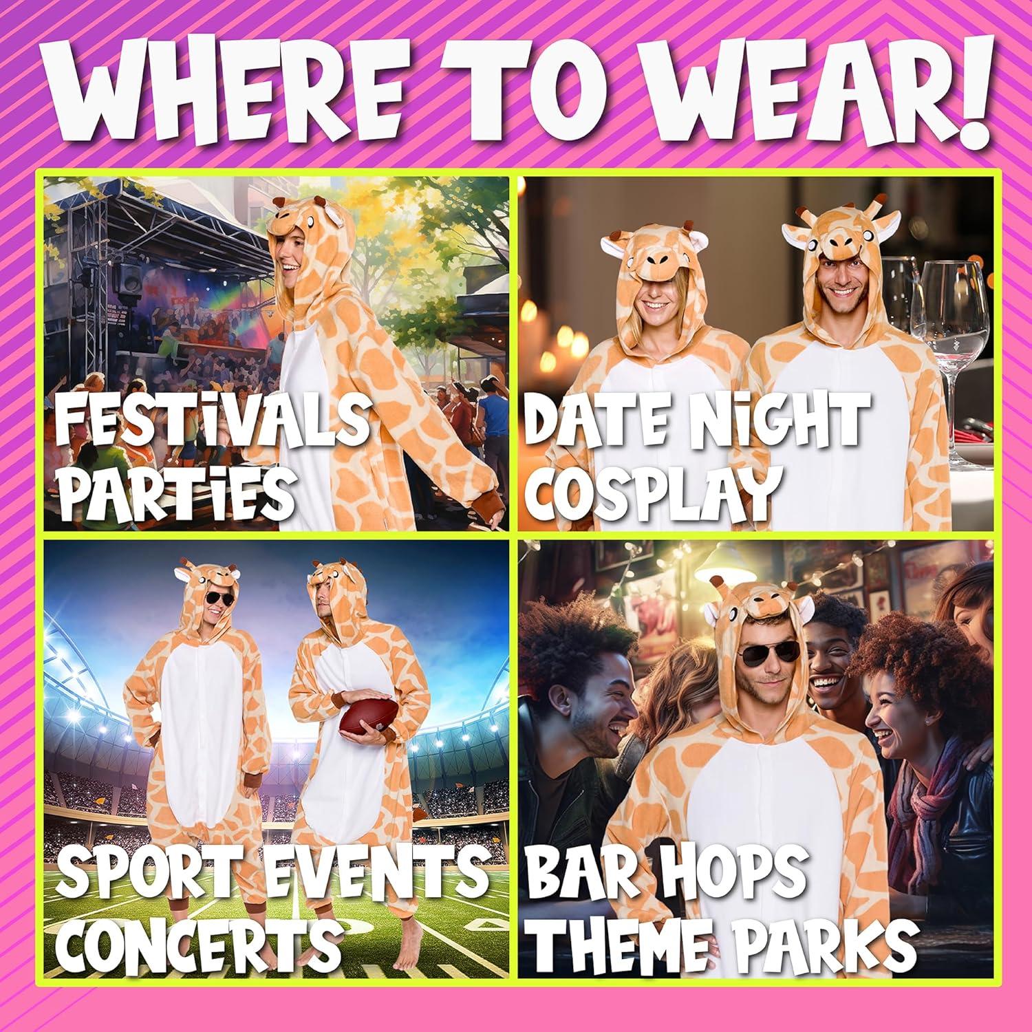 Disfraz de una sola pieza Funziez! Jirafa para adultos