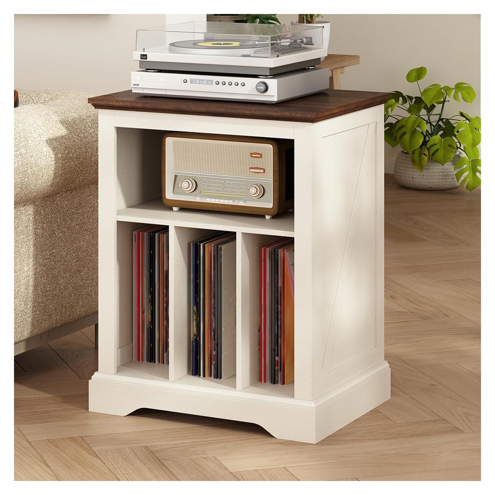 Soporte para Tocadiscos RowyPoey Blanco Antiguo 3 Niveles