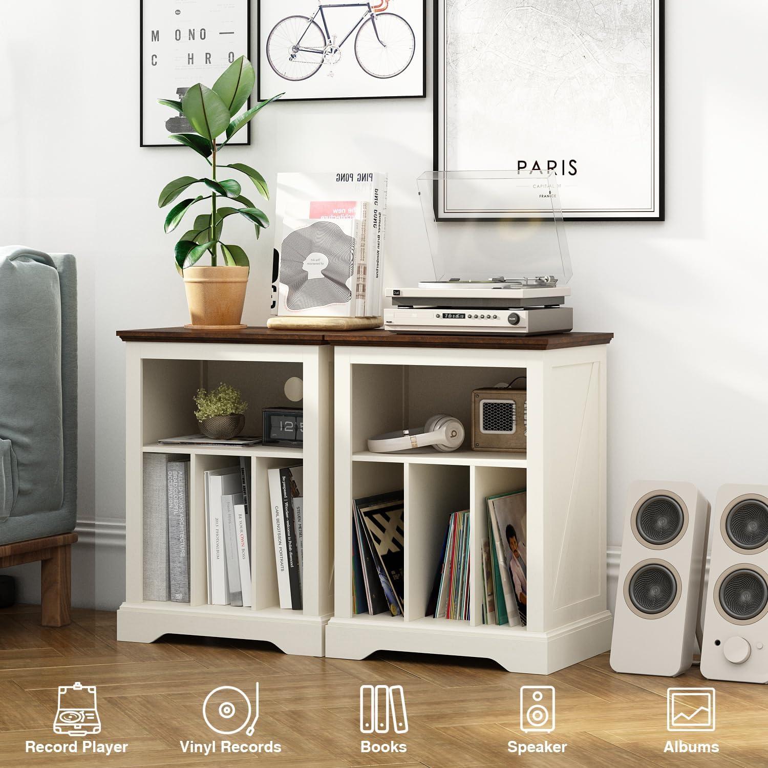 Soporte para Tocadiscos RowyPoey Blanco Antiguo 3 Niveles