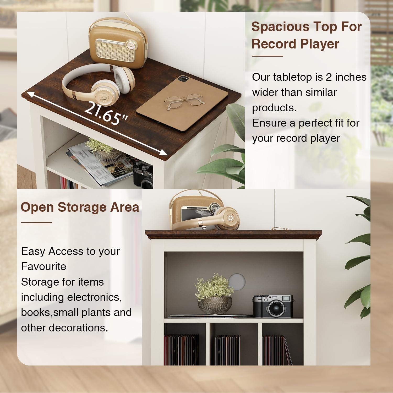 Soporte para Tocadiscos RowyPoey Blanco Antiguo 3 Niveles