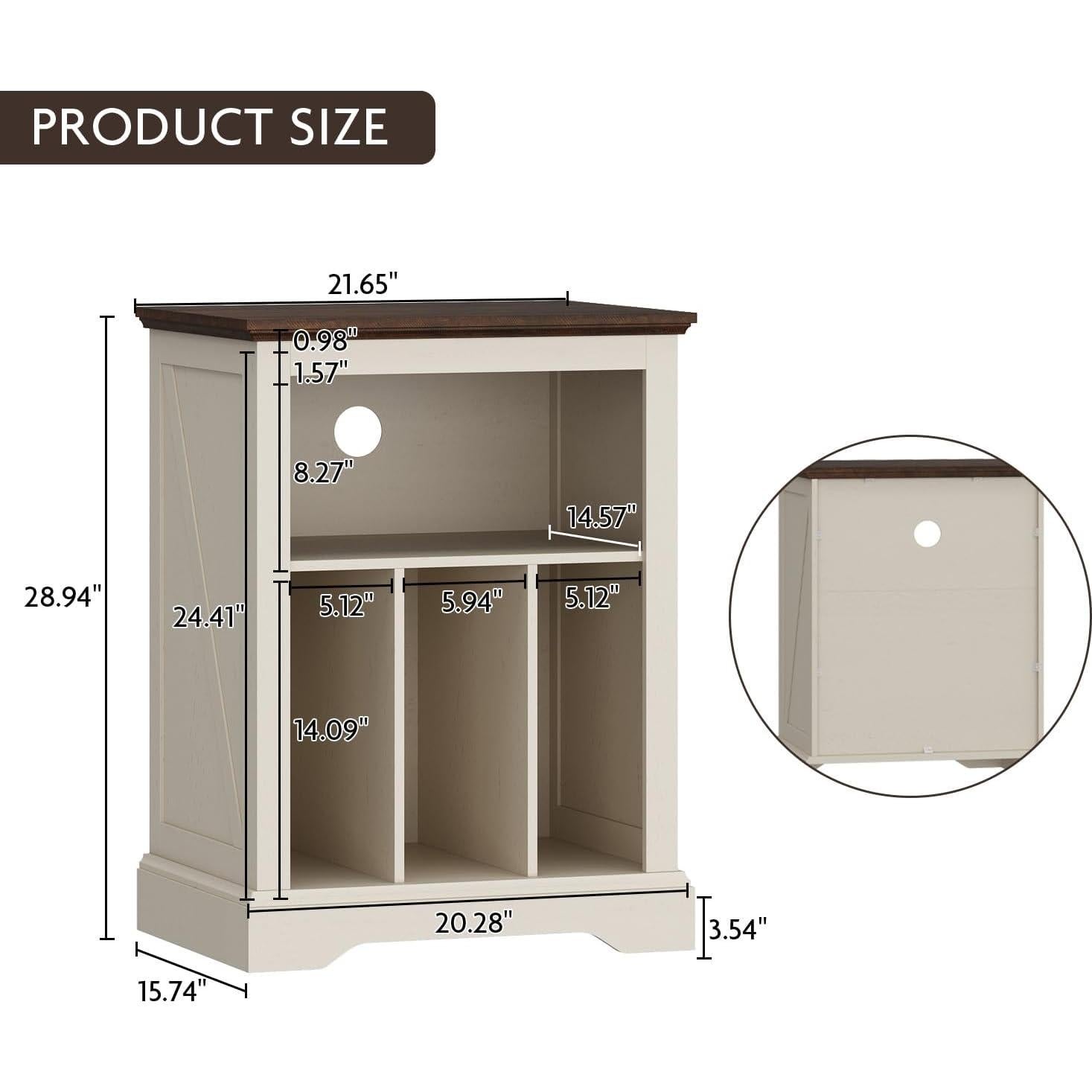 Soporte para Tocadiscos RowyPoey Blanco Antiguo 3 Niveles